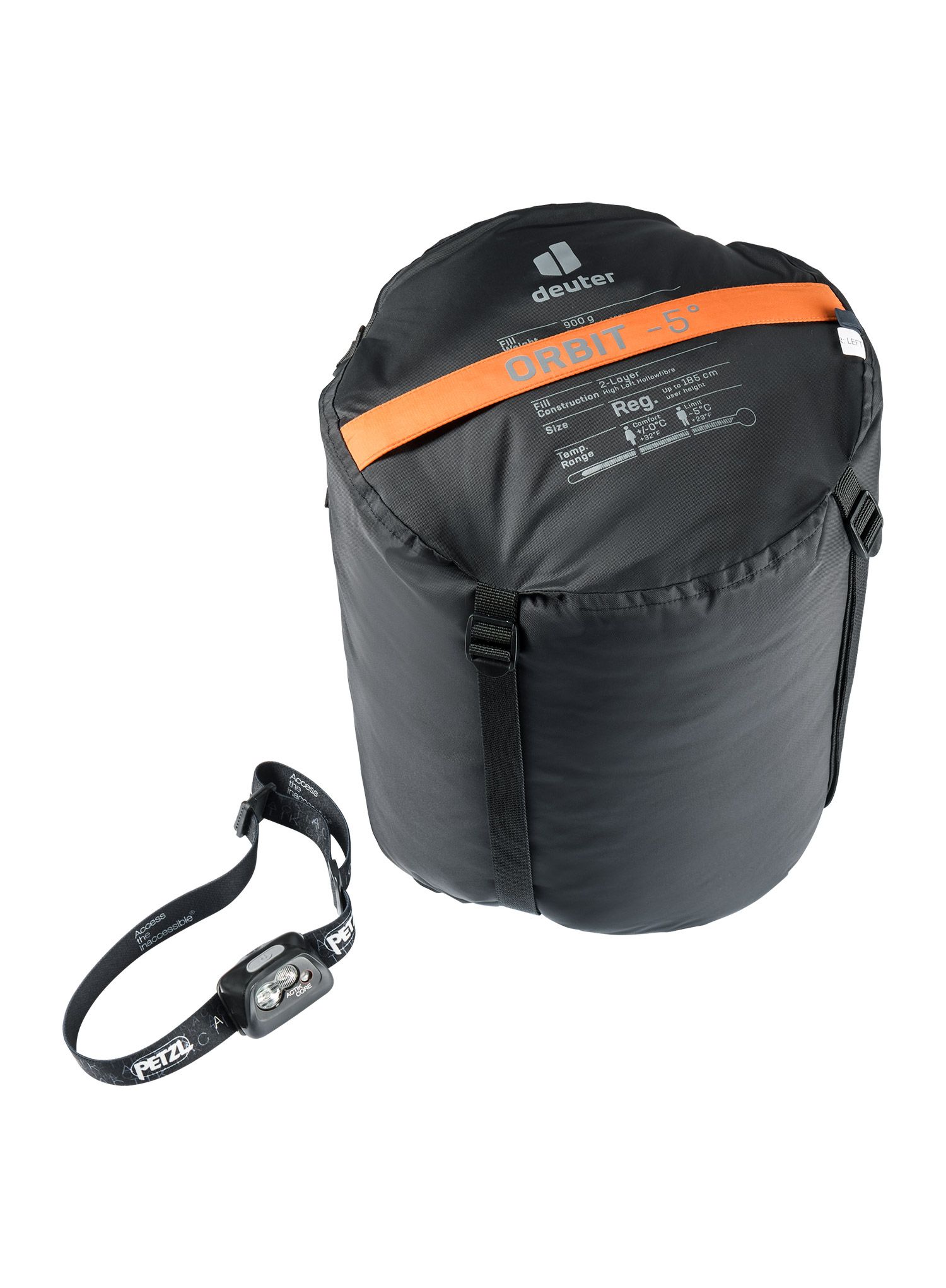 Sintetička vreća za spavanje Deuter Orbit -5° REG (185 cm) - mandarine/ink