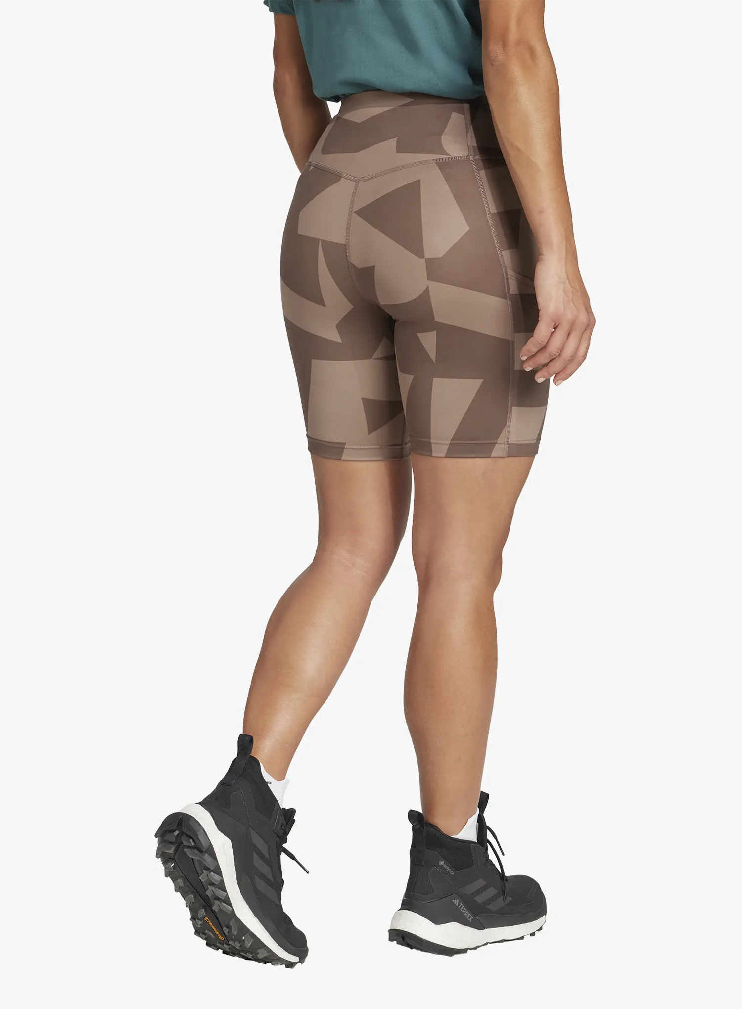 Ženske kratke hlače adidas TERREX Multi 8-Inch Tight Shorts Printed - trace brown/earth strata