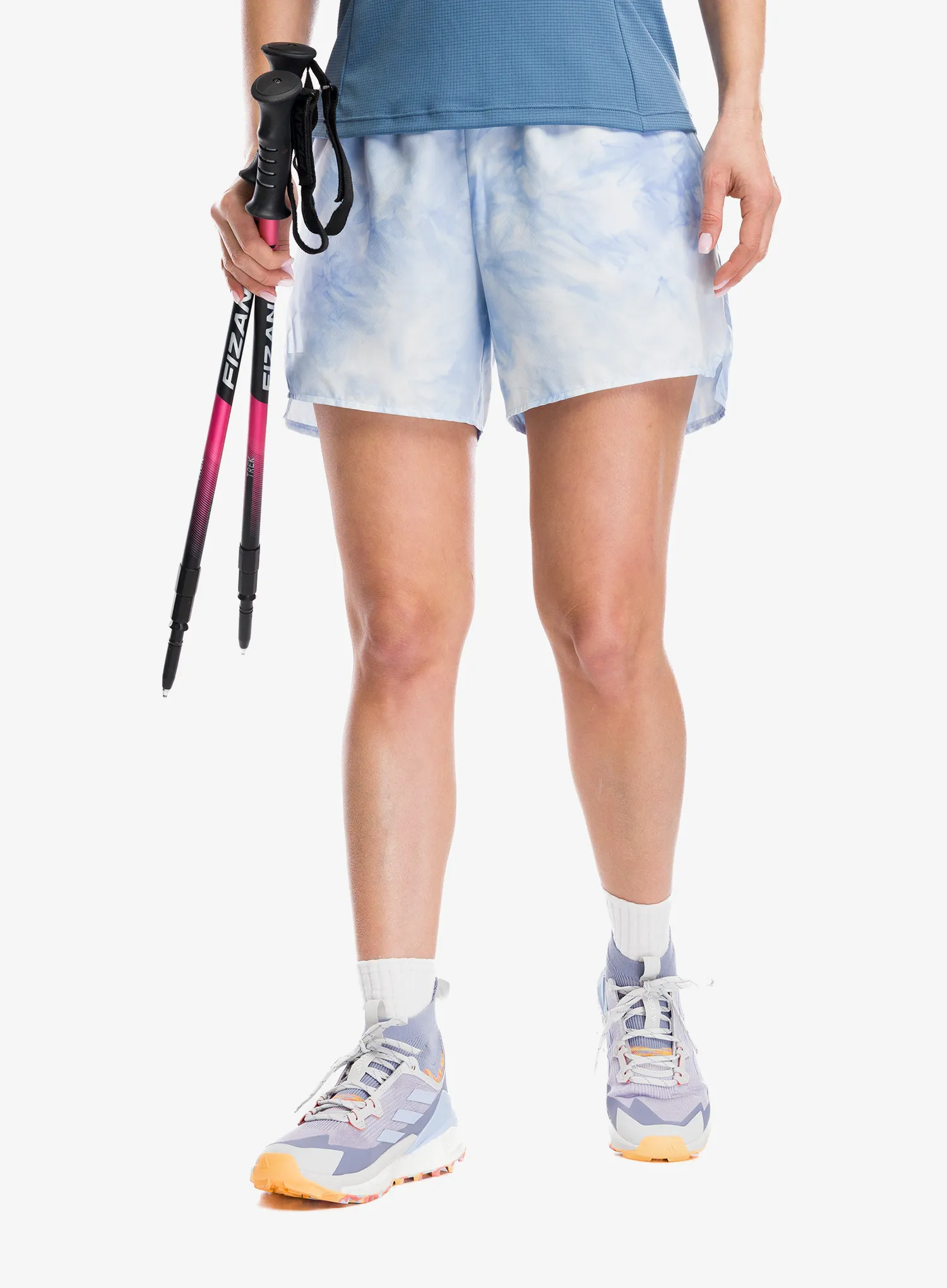 Ženske kratke hlače adidas TERREX Multi Spray Dye CLIMA365 Shorts - white/glow blue