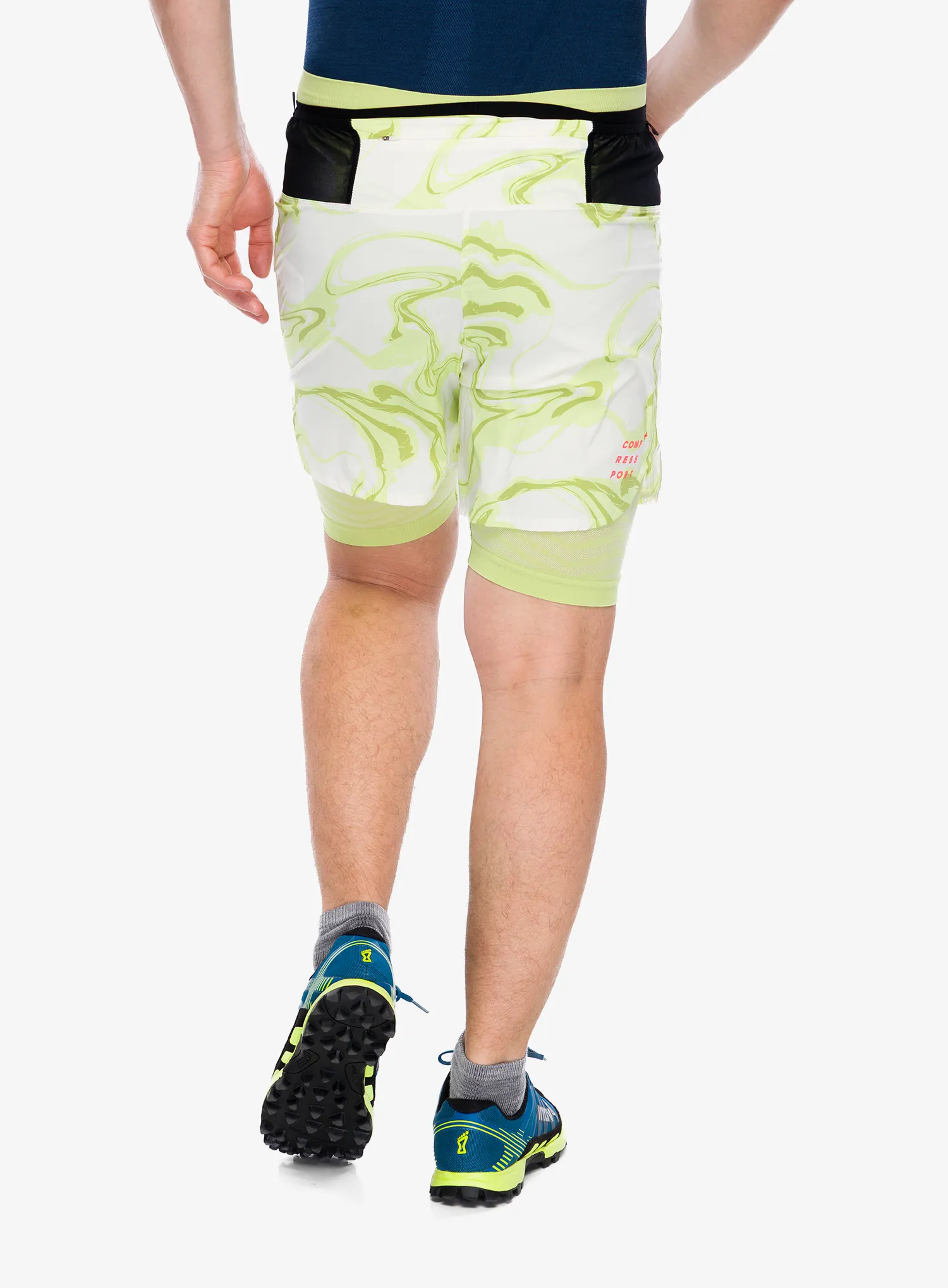 Kratke hlače za trčanje Compressport Trail Racing 2-in-1 Short - green camo