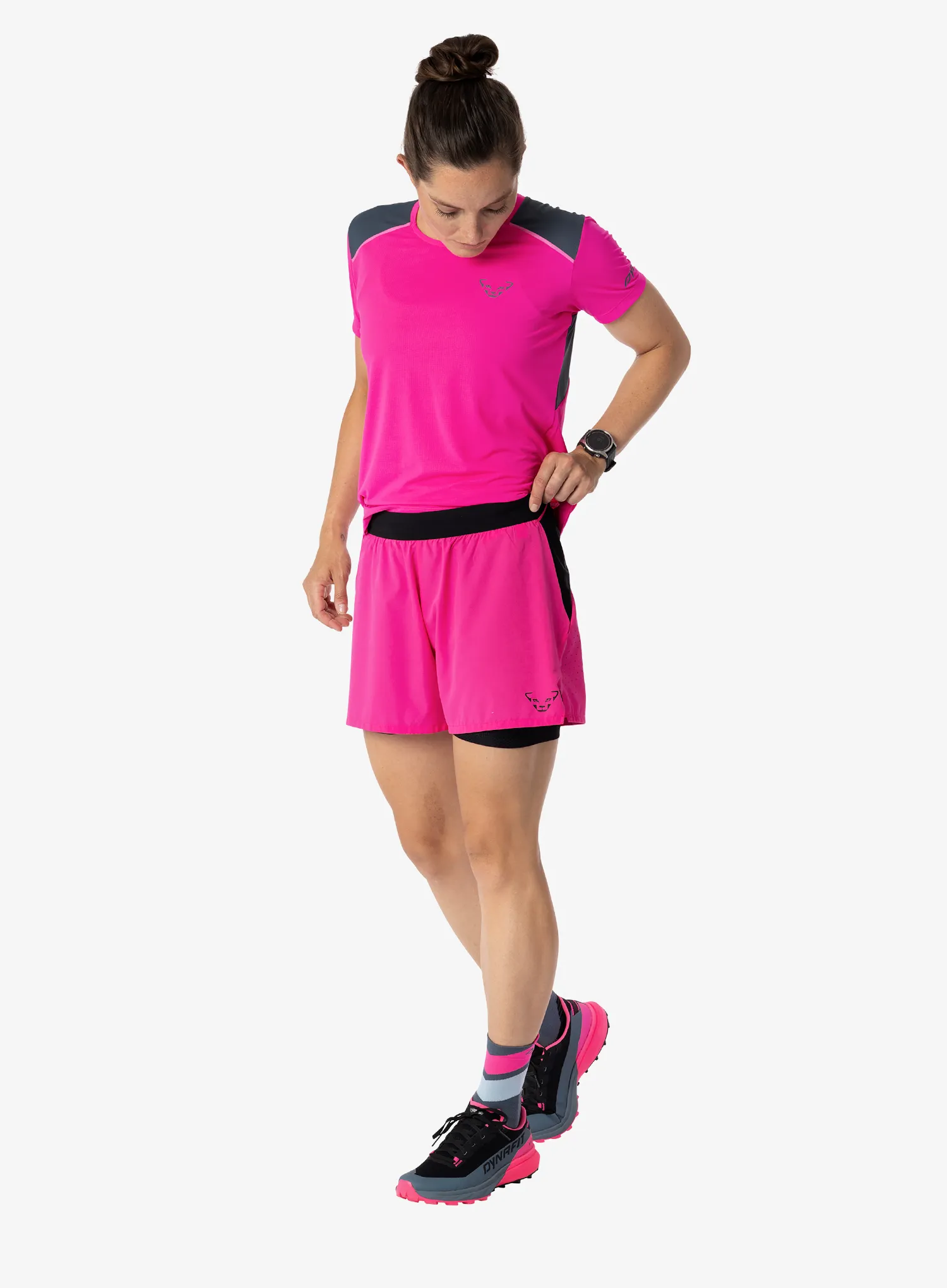 Ženske kratke hlače za trčanje Dynafit Alpine Pro 2/1 Shorts - pink glo