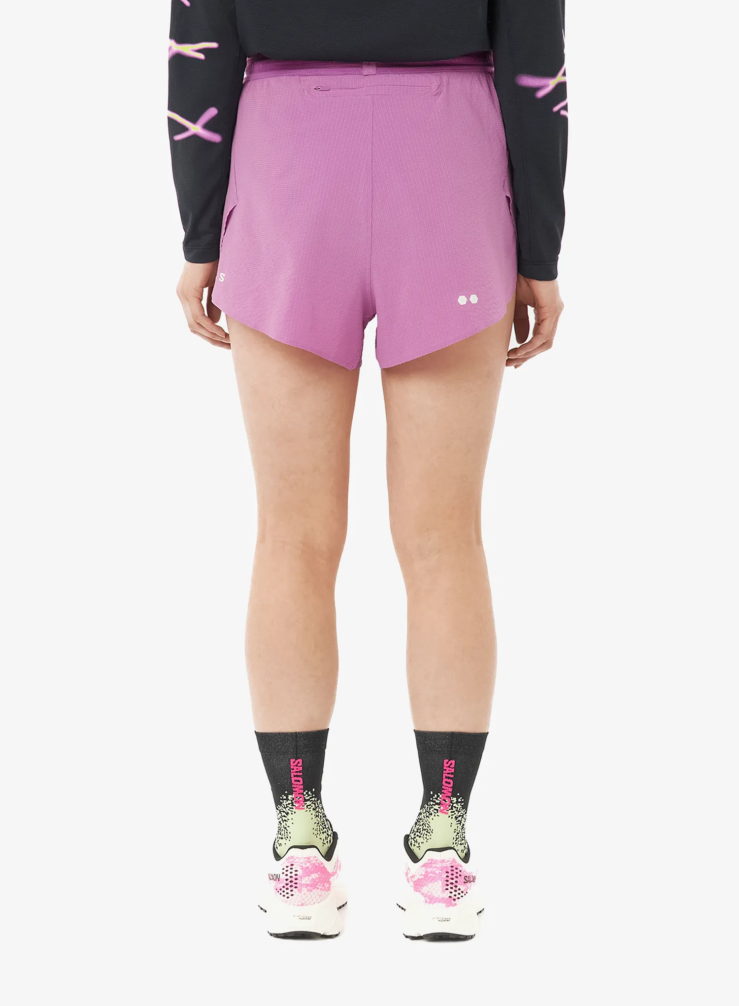 Ženske kratke hlače za trčanje Salomon Sense Aero Splt 3 Shorts - iris orchid