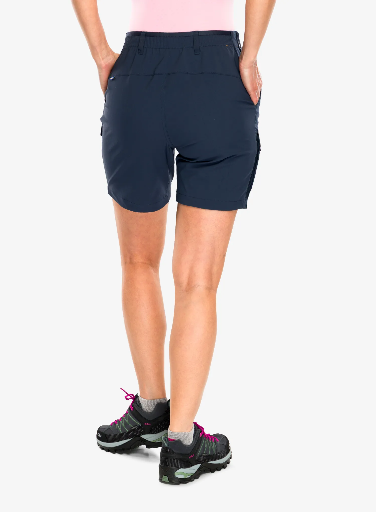 Ženske planinarske kratke hlače Fjallraven Abisko Hybrid Trail Shorts - navy