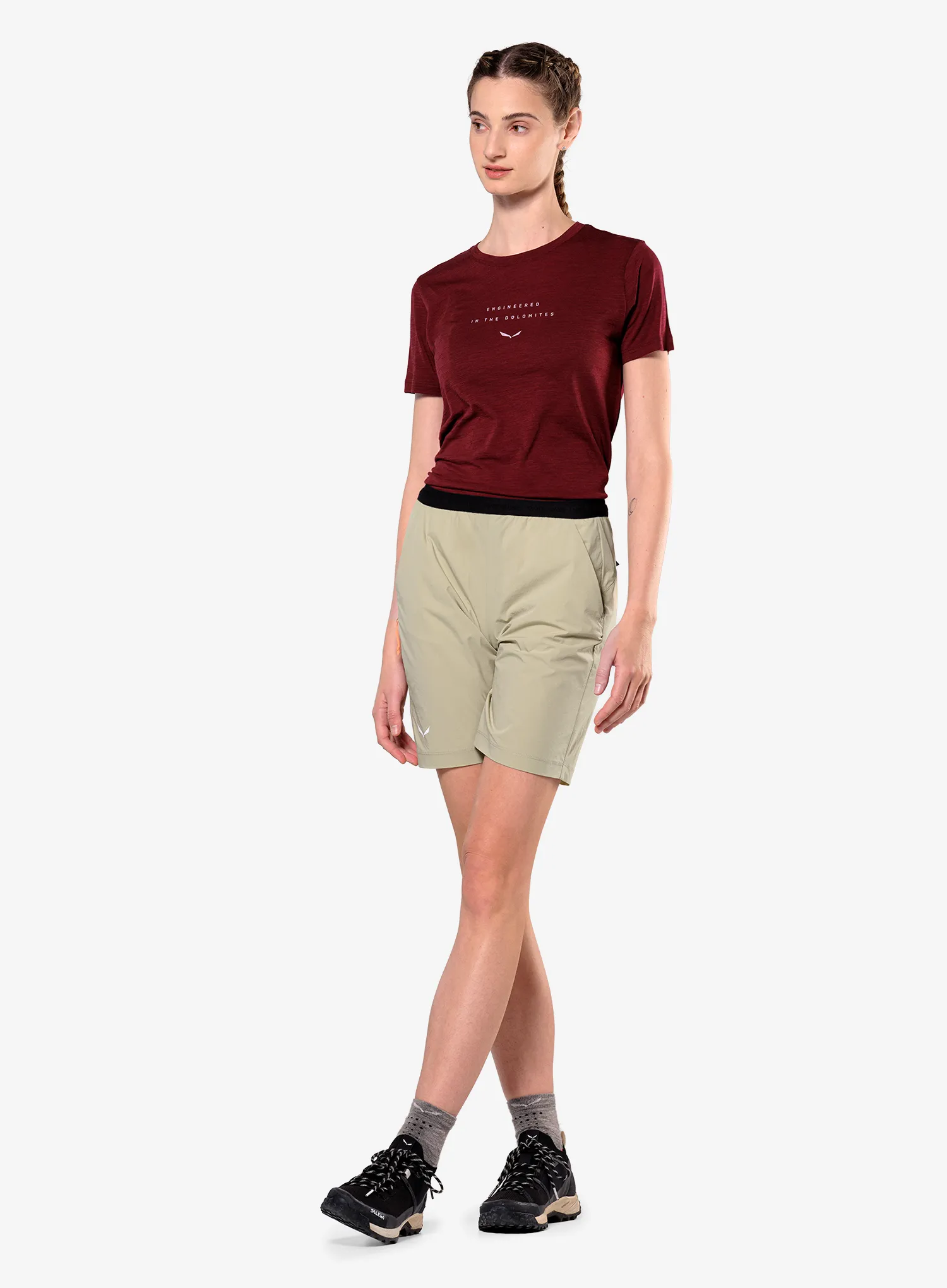 Ženske planinarske kratke hlače Salewa Puez 4 Shorts - quicksand