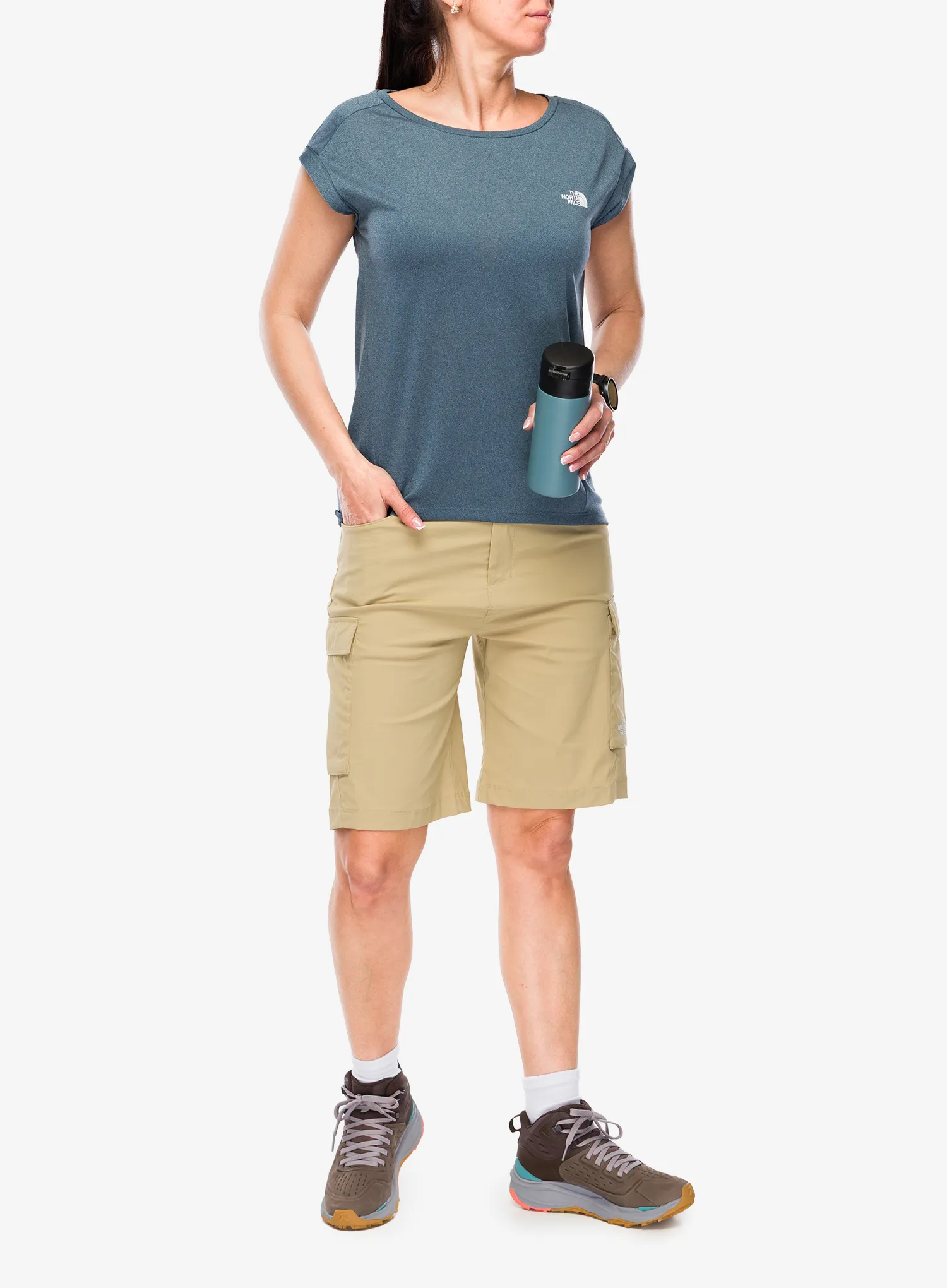 Ženske planinarske kratke hlače The North Face Exploration Cargo Shorts - khaki stone