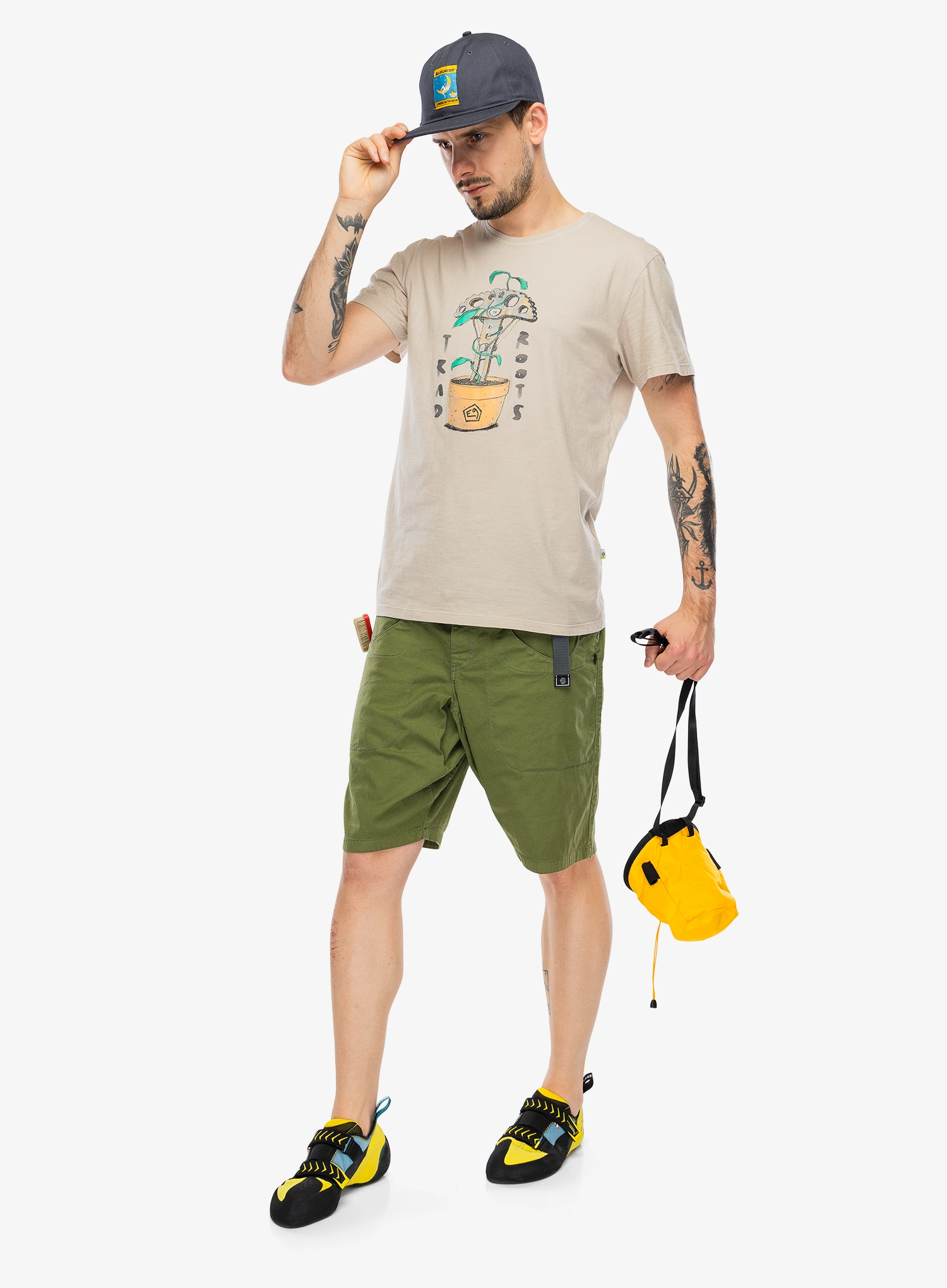 Penjačke kratke hlače E9 Rondo Belt Short - rosemary