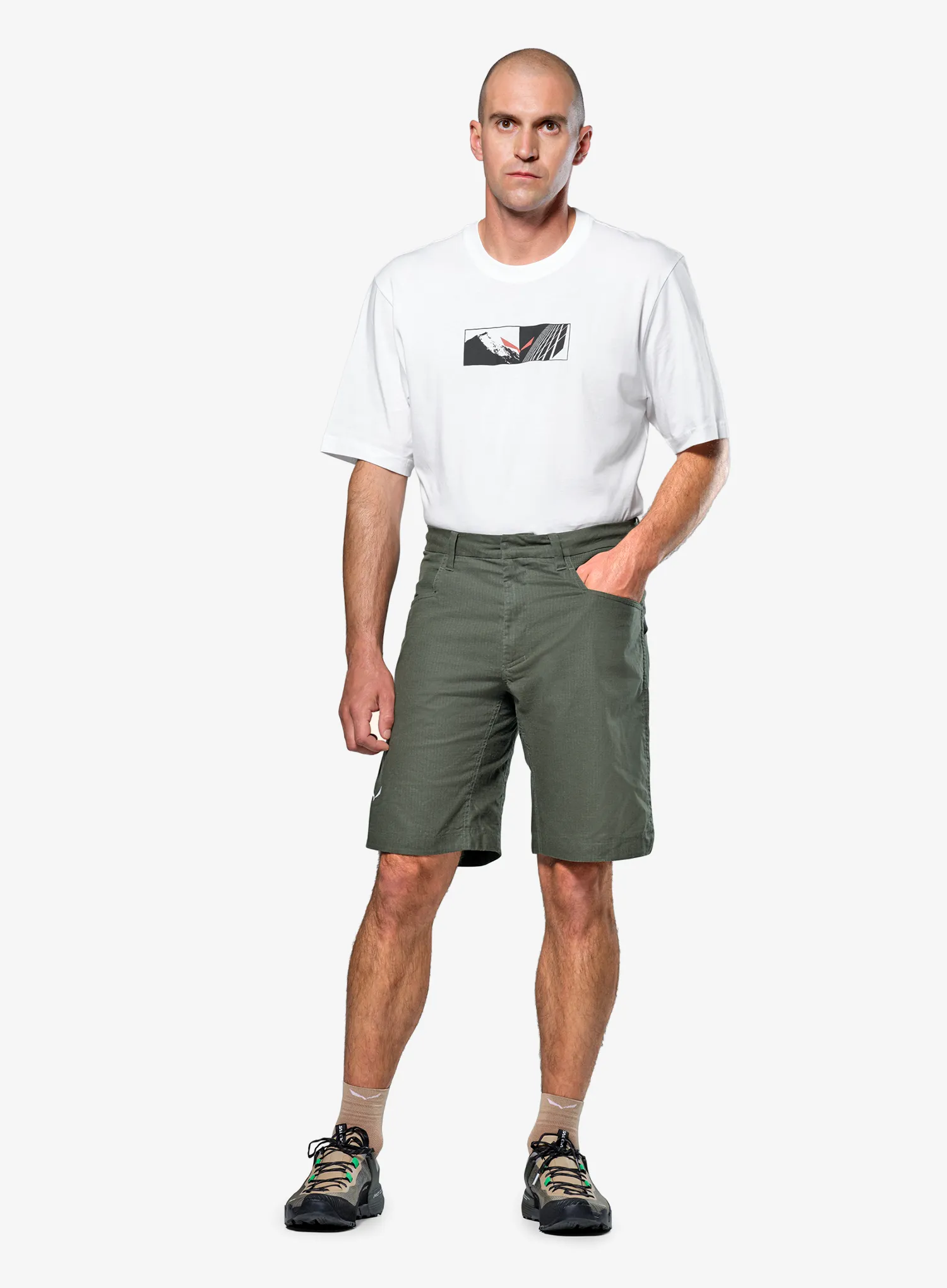 Penjačke kratke hlače Salewa Agner Hemp Ripstop Shorts - dark olive