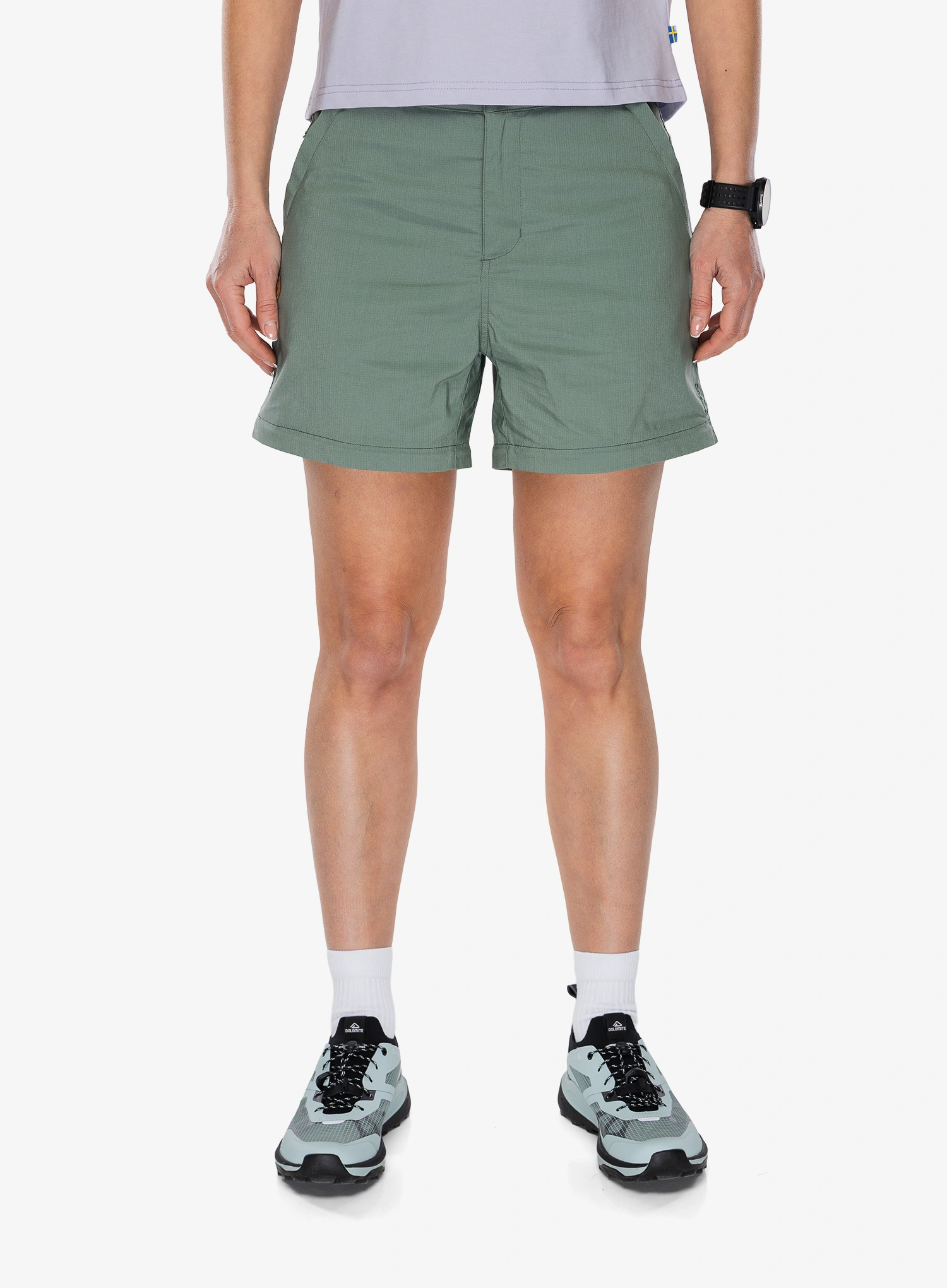Ženske hlače Fjallraven Abisko Hike Zip-off Trs - patina green
