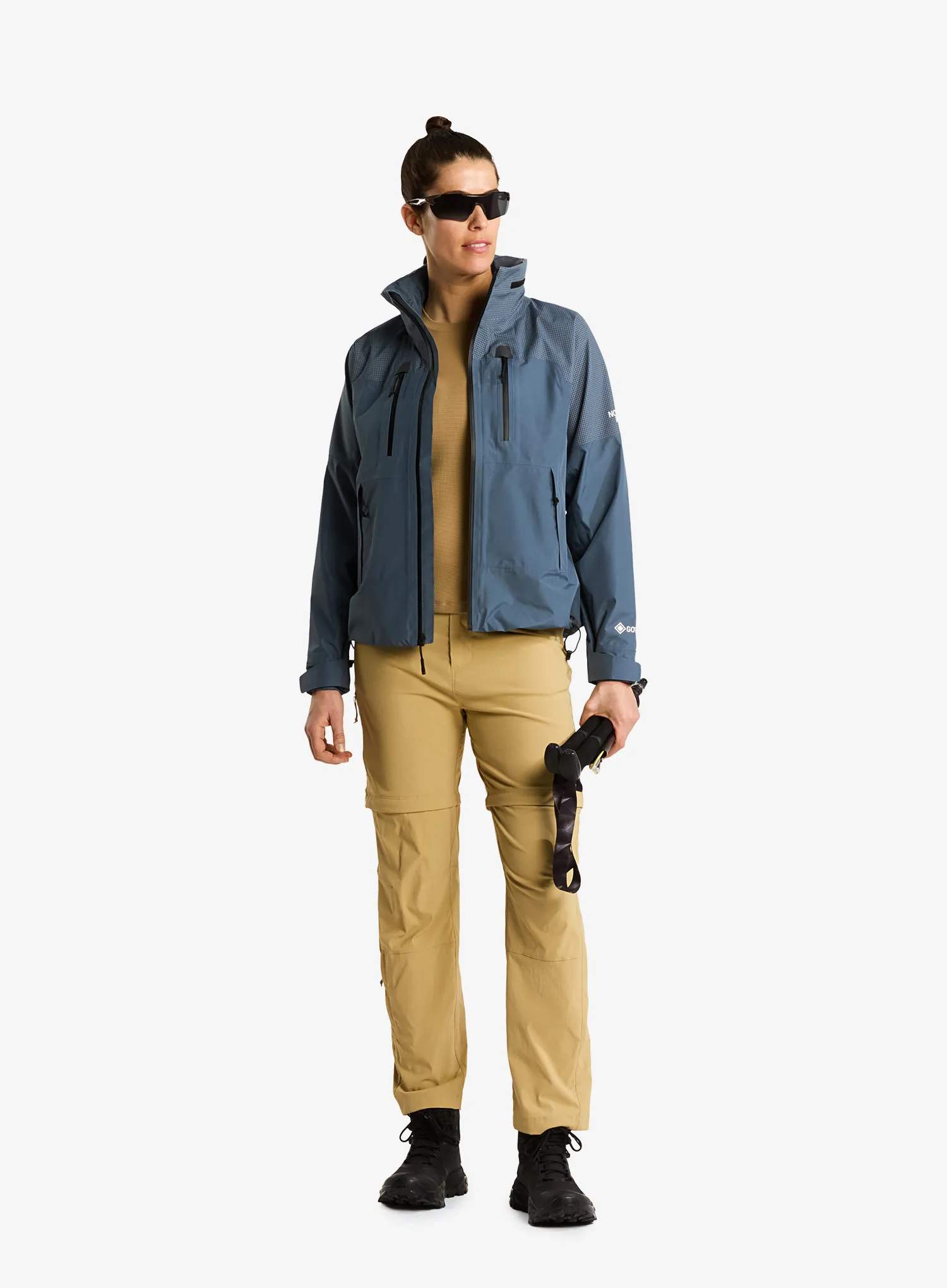 Ženske hlače The North Face Exploration Reg Straight Convertible Pant - khaki stone