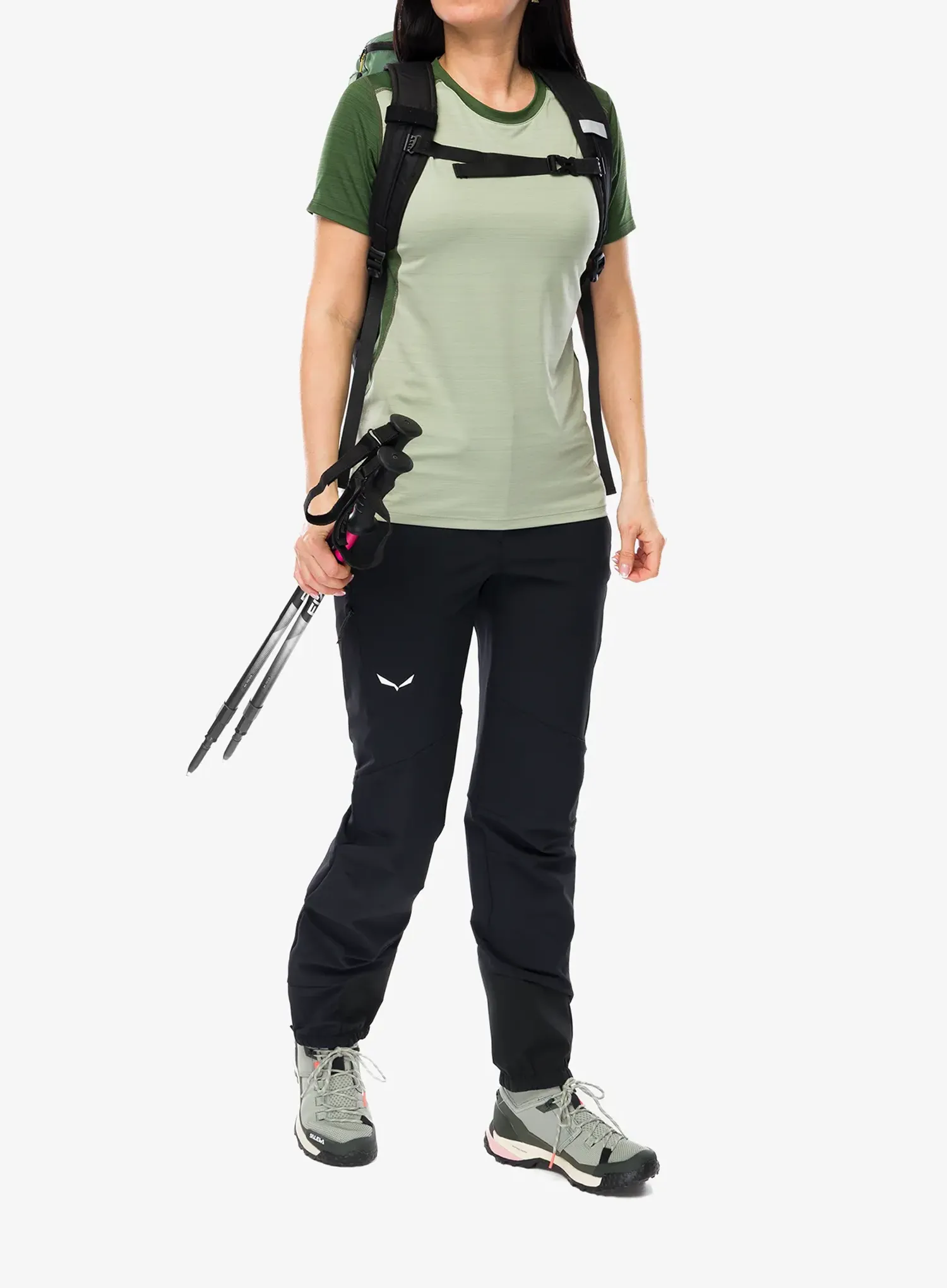 Ženske penjačke hlače Salewa Agner Orval 3 Durastretch Regular Pant - black out