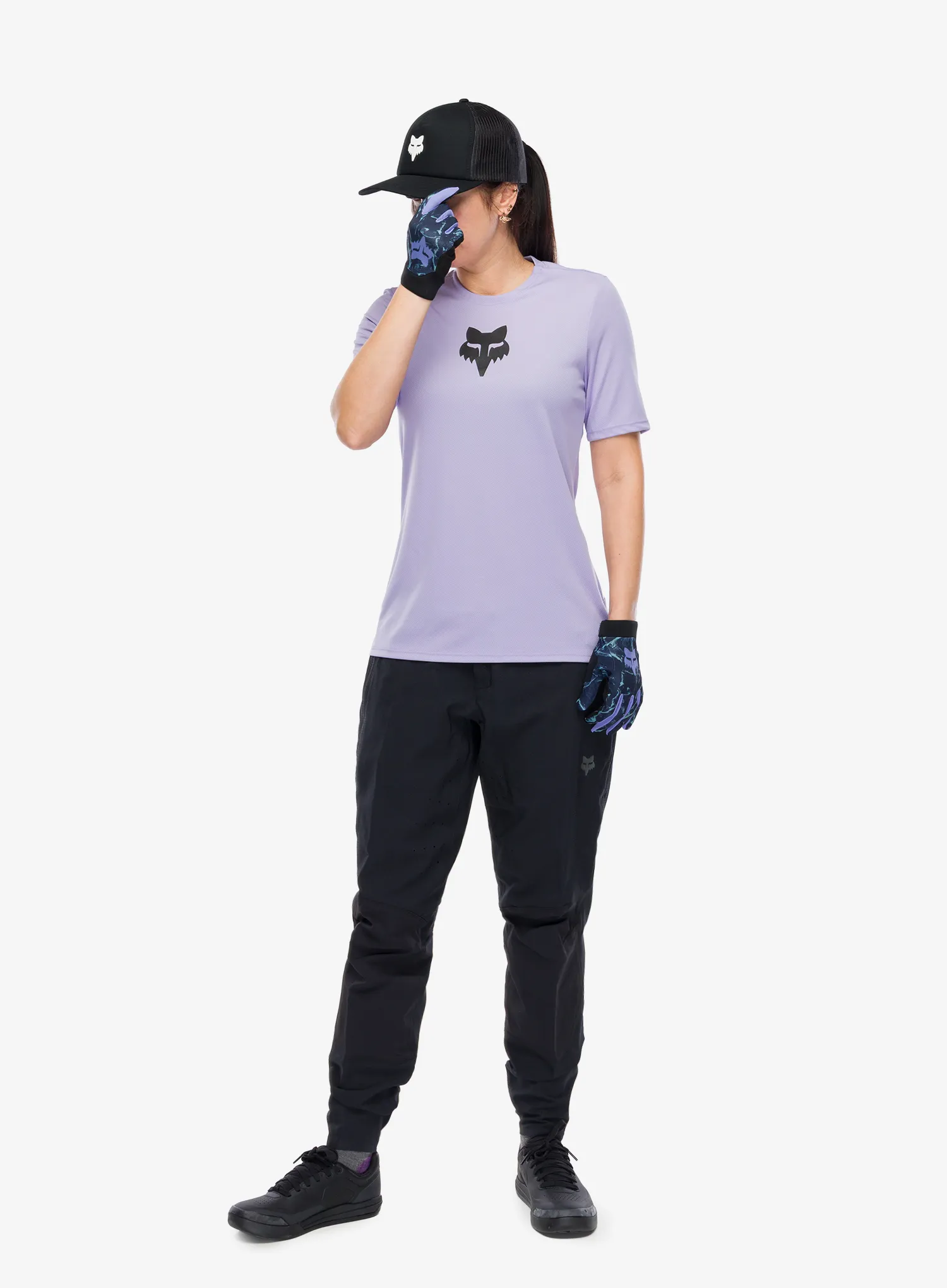 Damske biciklističke hlače Fox Defend Pant - black/black