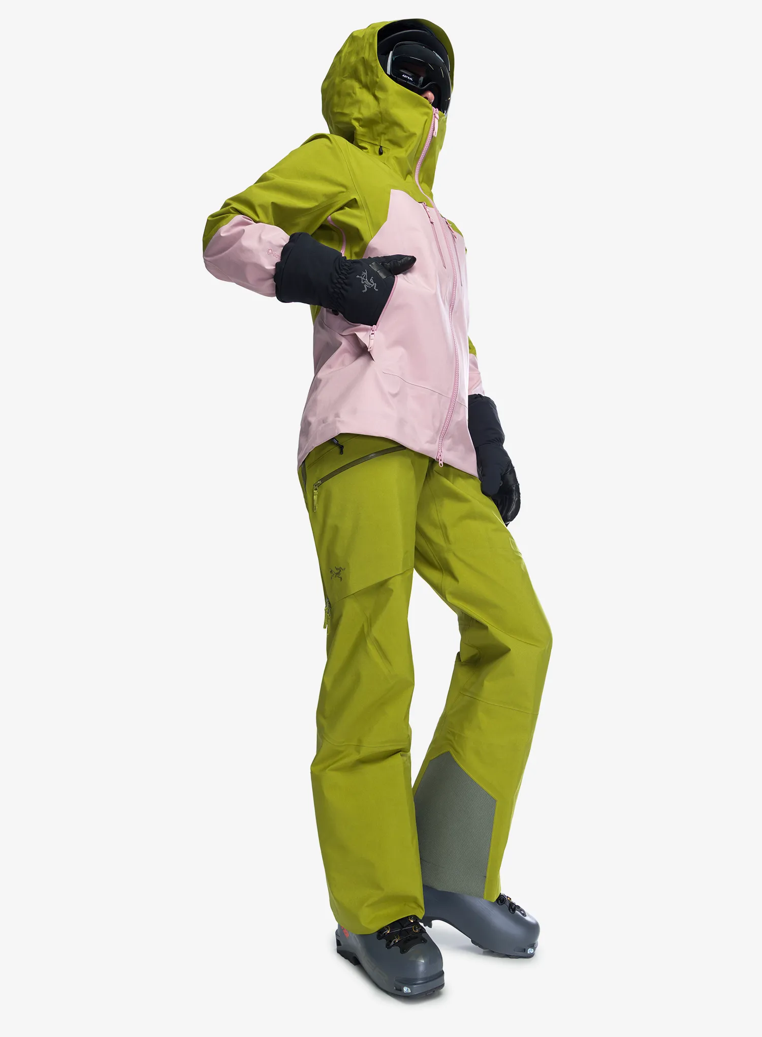 Ženske hlače za planinu Arcteryx Rush Bib Pant - olive moss
