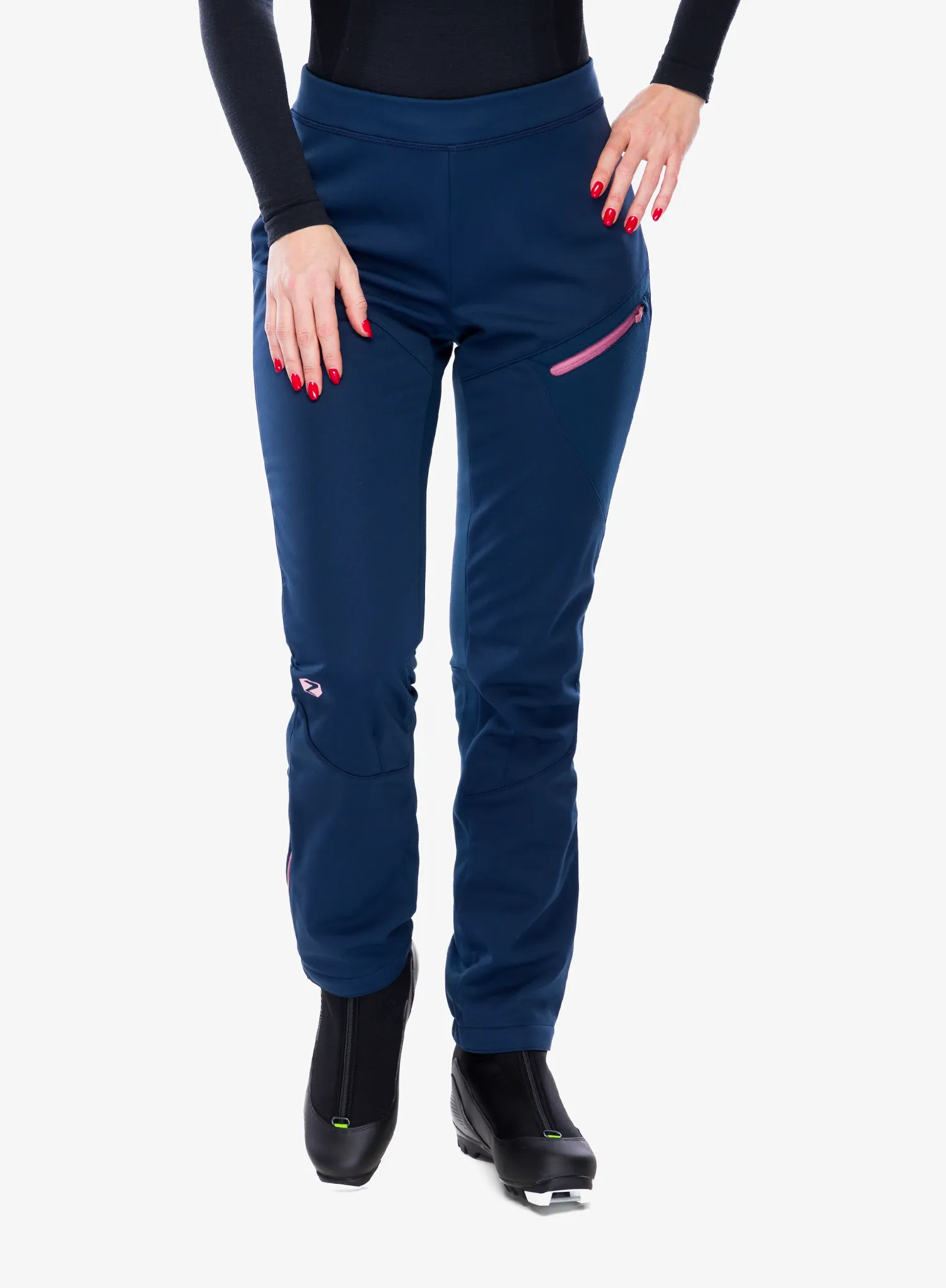 Ženske softshell hlače Ziener Nabelle - dark navy/rose blossom