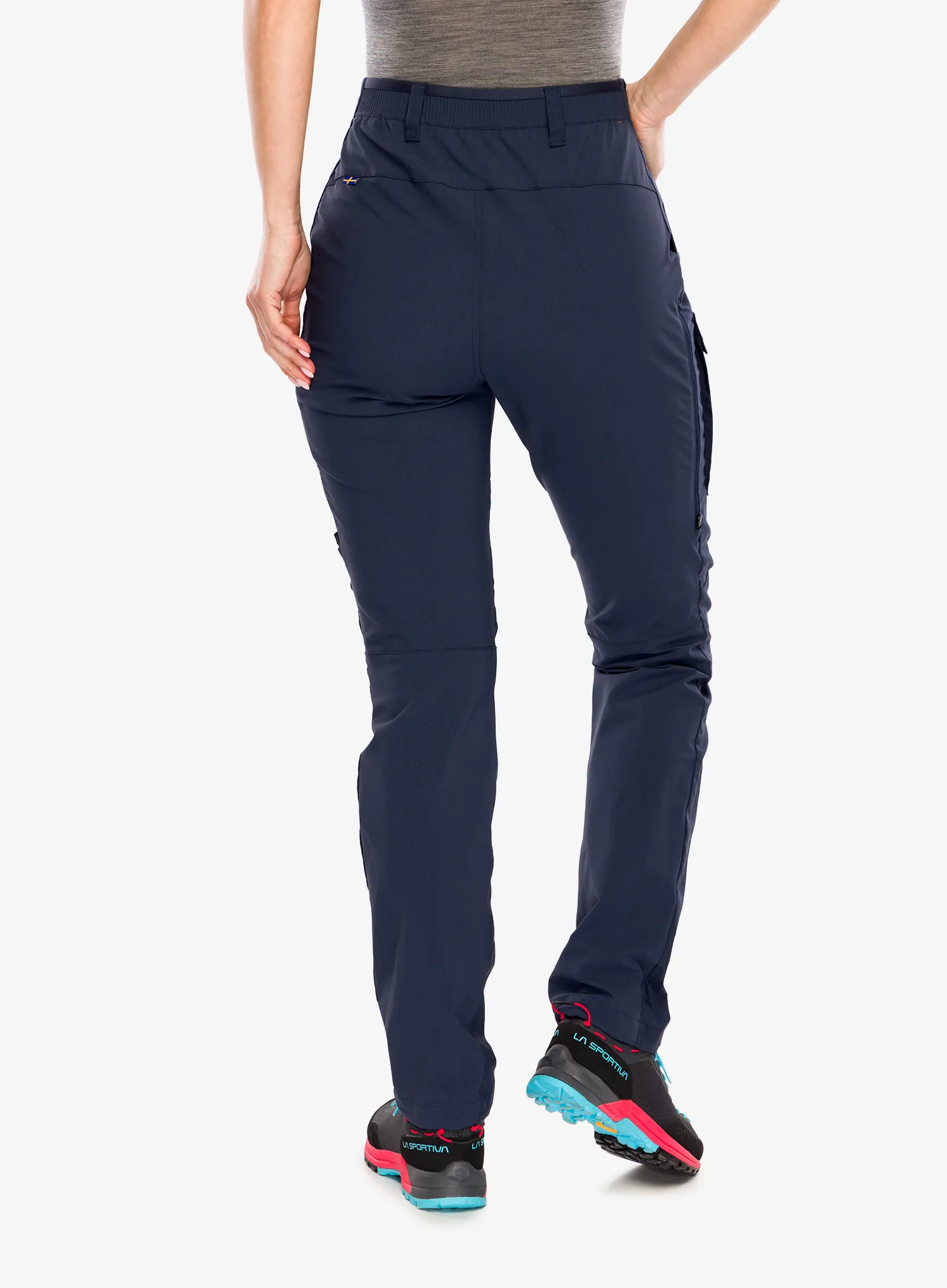 Ženske trekking hlače Fjallraven Abisko Hybrid Trail Trousers - navy
