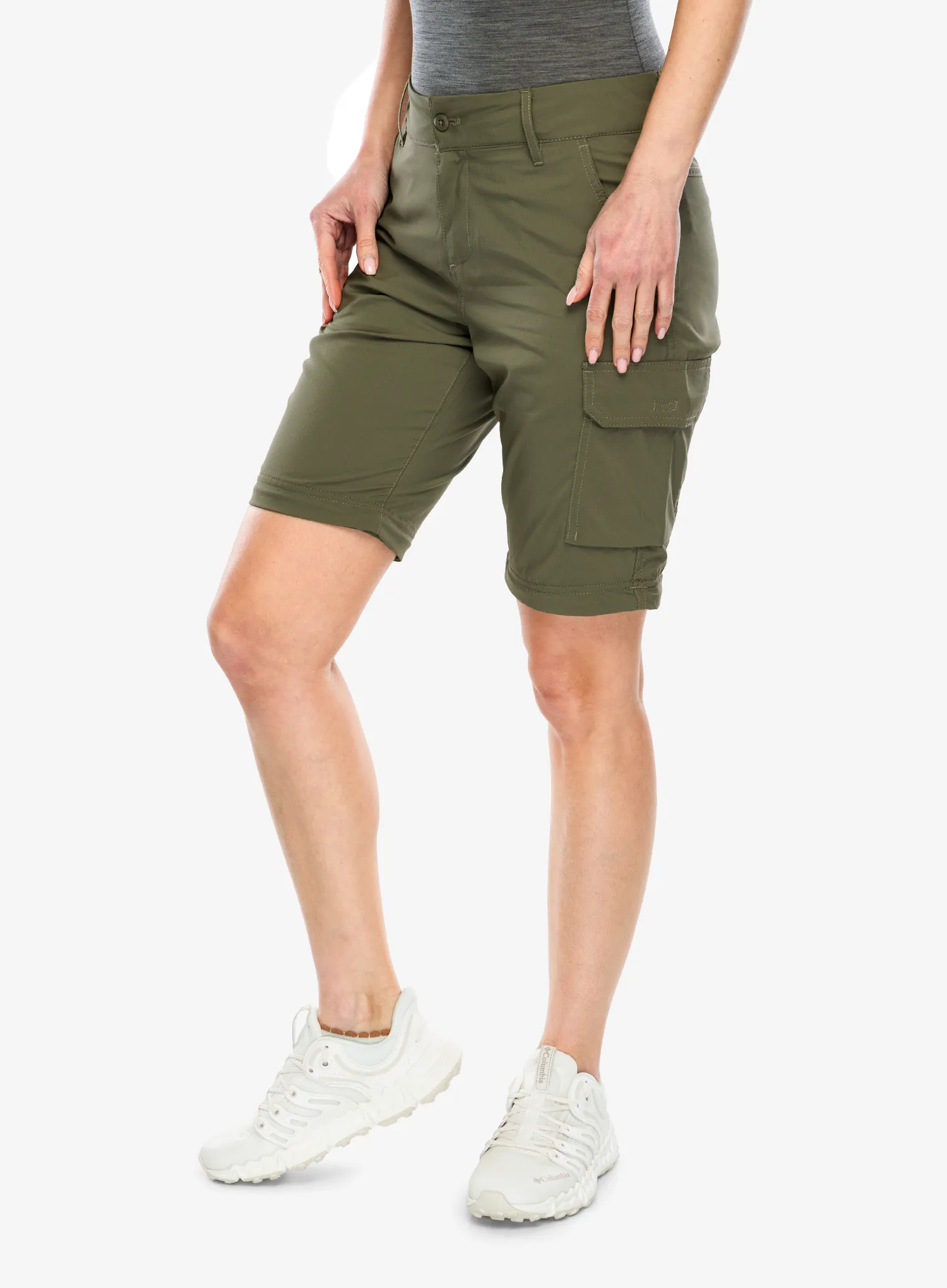 Ženske planinarske hlače Columbia Silver Ridge Utility Convertible Pant - stone green