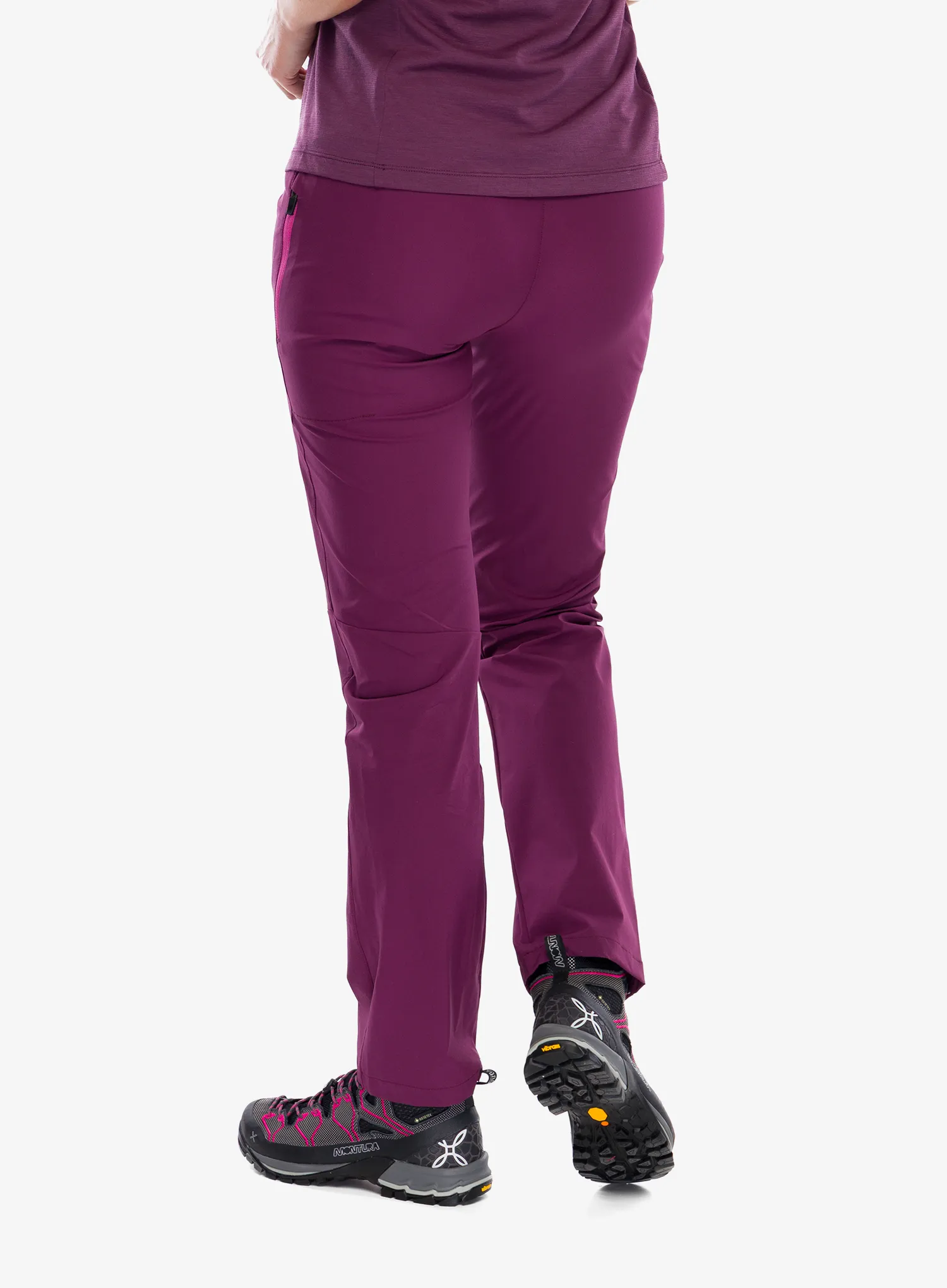 Ženske planinarske hlače Montura Rise Pants - wine red/baton rouge