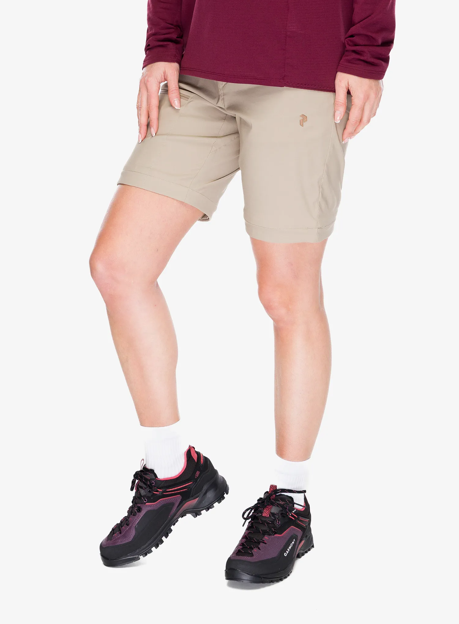 Ženske planinarske hlače Peak Performance Iconiq Zip-Off Pants - avid beige