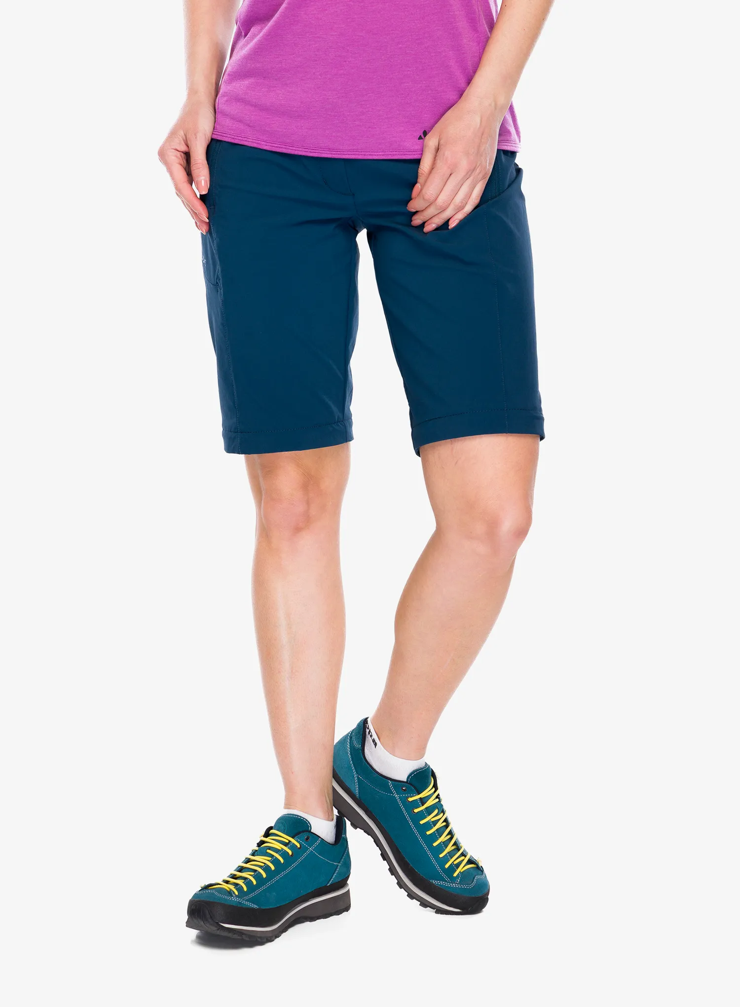 Ženske planinarske hlače Vaude Farley Stretch ZO T-Zip Pants II - dark sea