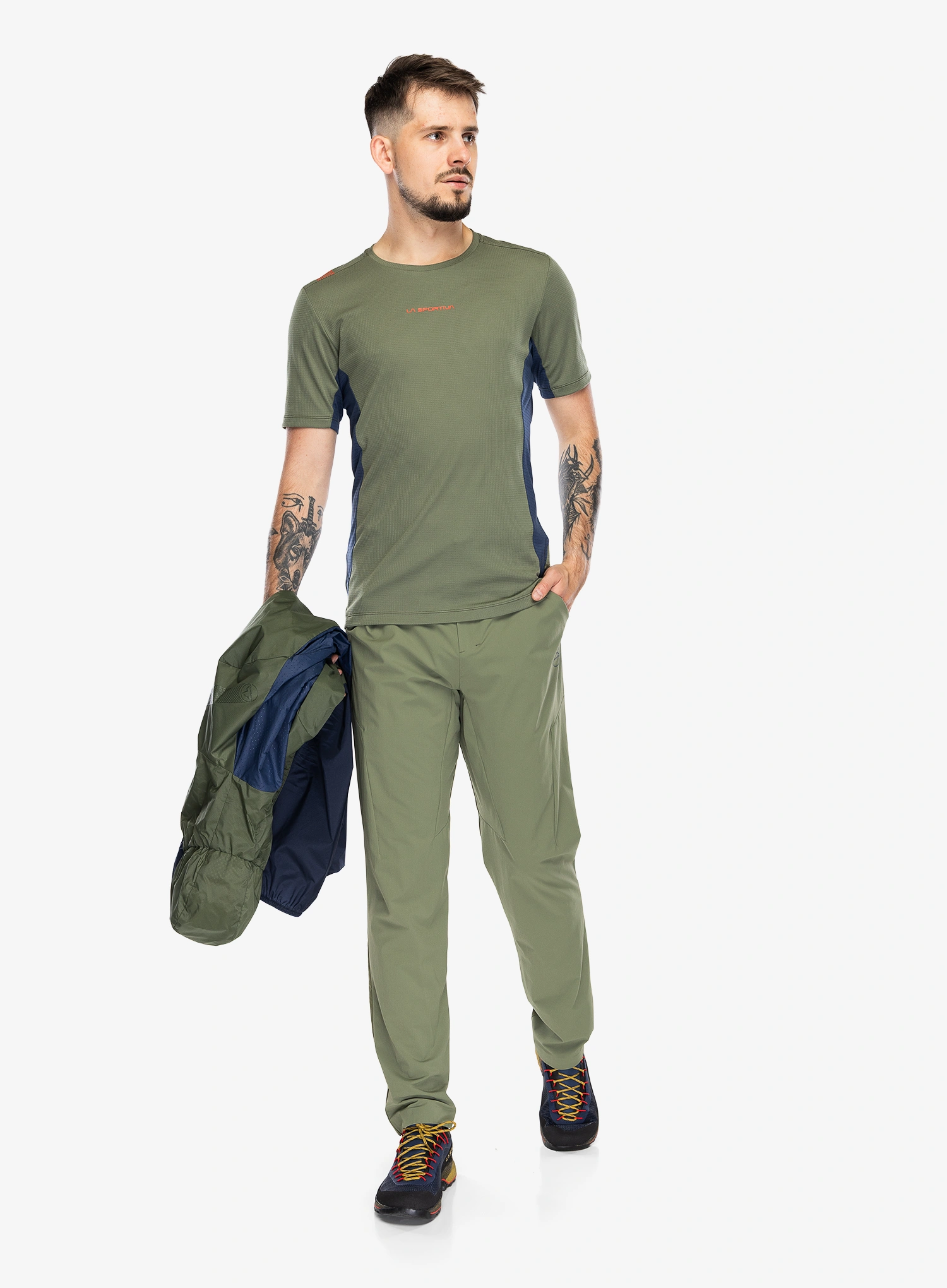 Muške planinarske hlače La Sportiva Trail Guard Pants - cypress/night sky