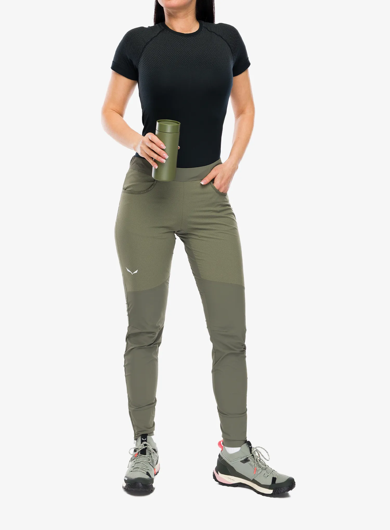 Ženske penjačke hlače Salewa Agner Dst Tights - faded green