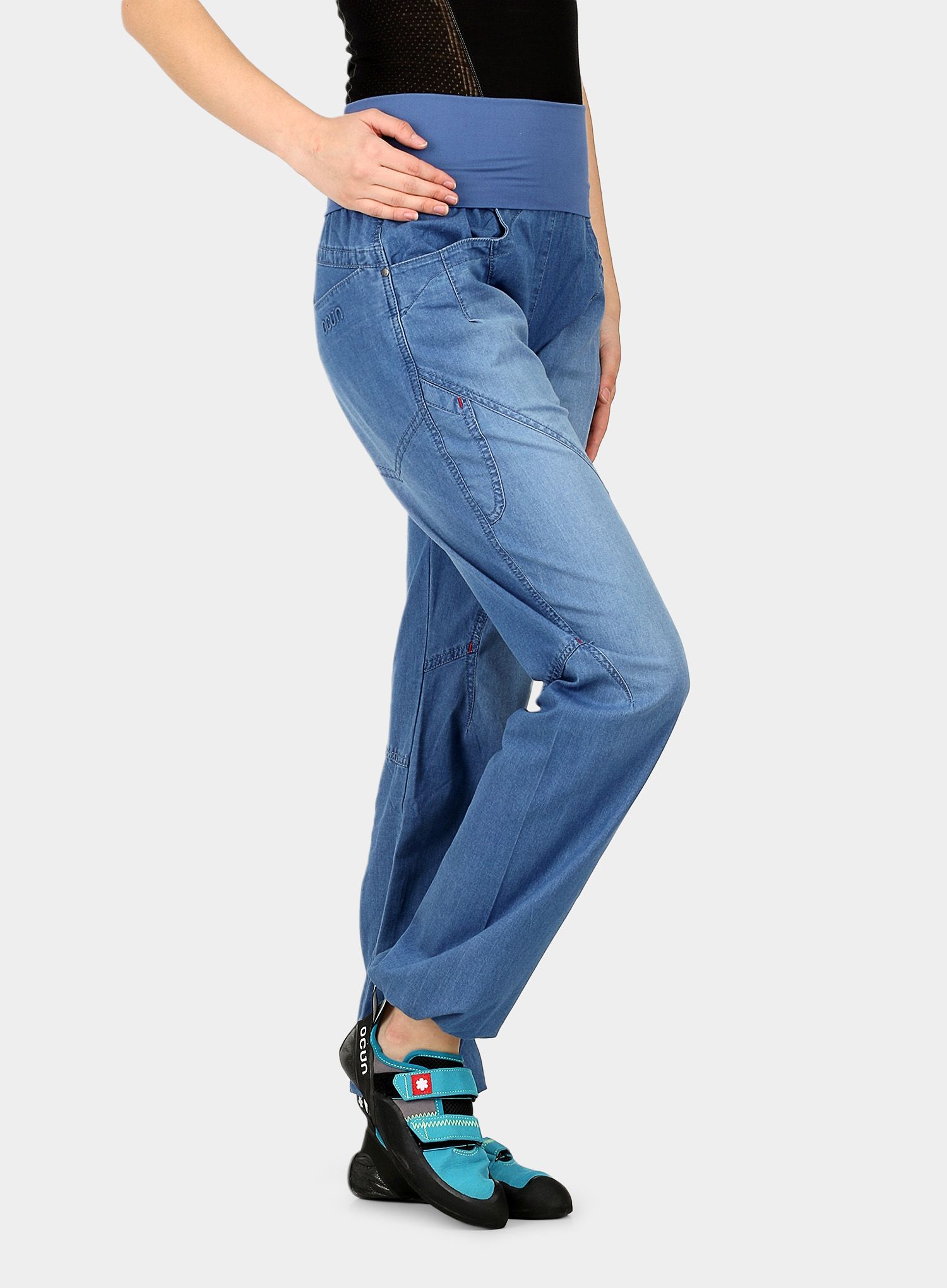 Ženske penjačke hlače Ocun Noya Jeans - middle blue