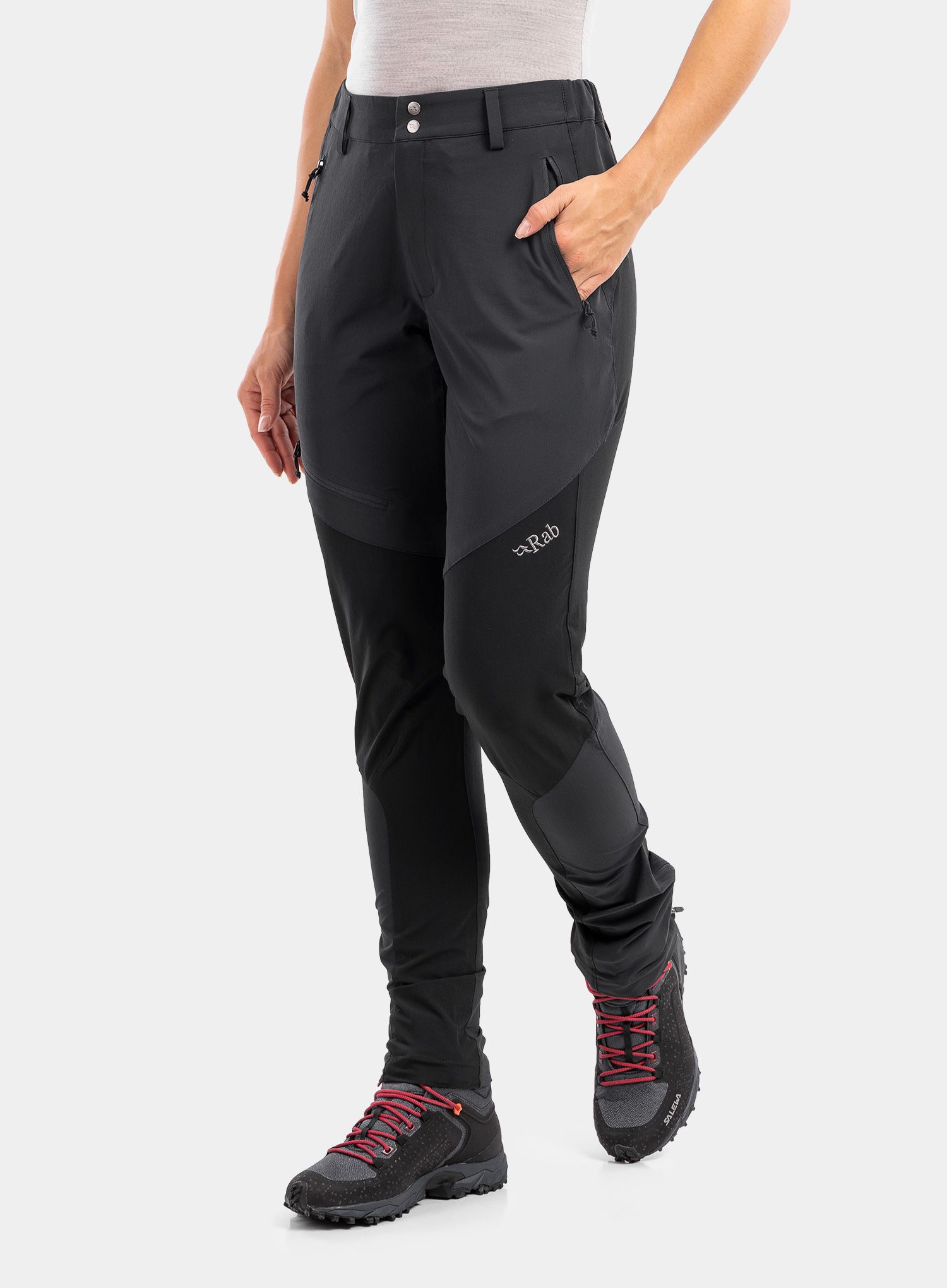 Ženske hlače Rab Torque Mountain Pants - beluga/black