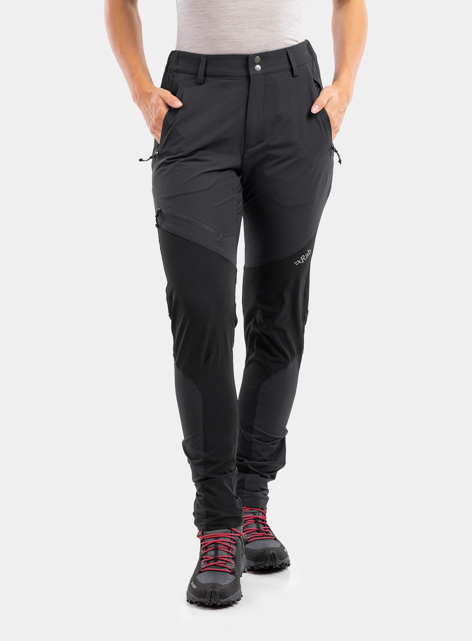 Ženske hlače Rab Torque Mountain Pants - beluga/black