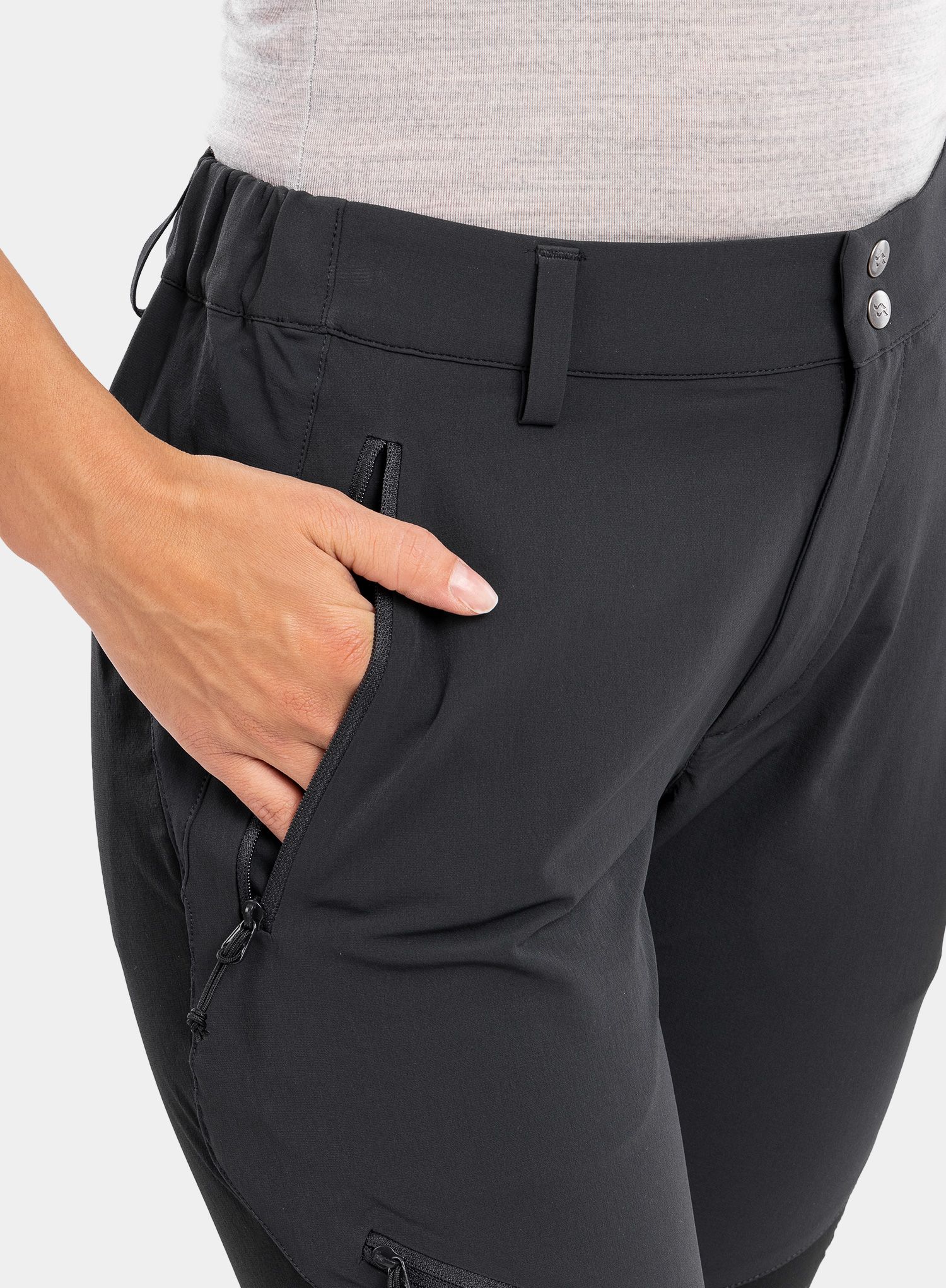Ženske hlače Rab Torque Mountain Pants - beluga/black