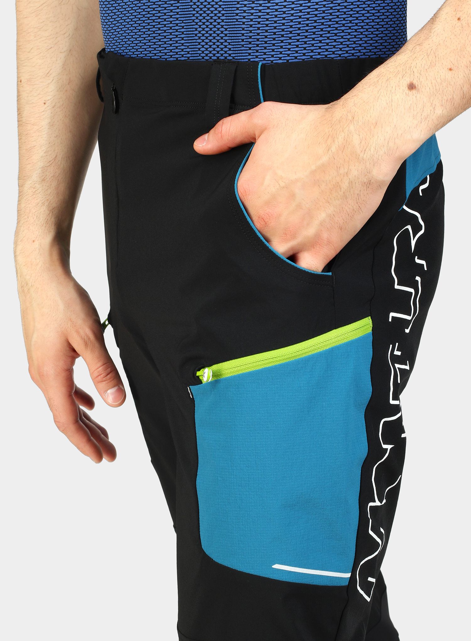 Hlače Montura Brick Pants - black/teal blue
