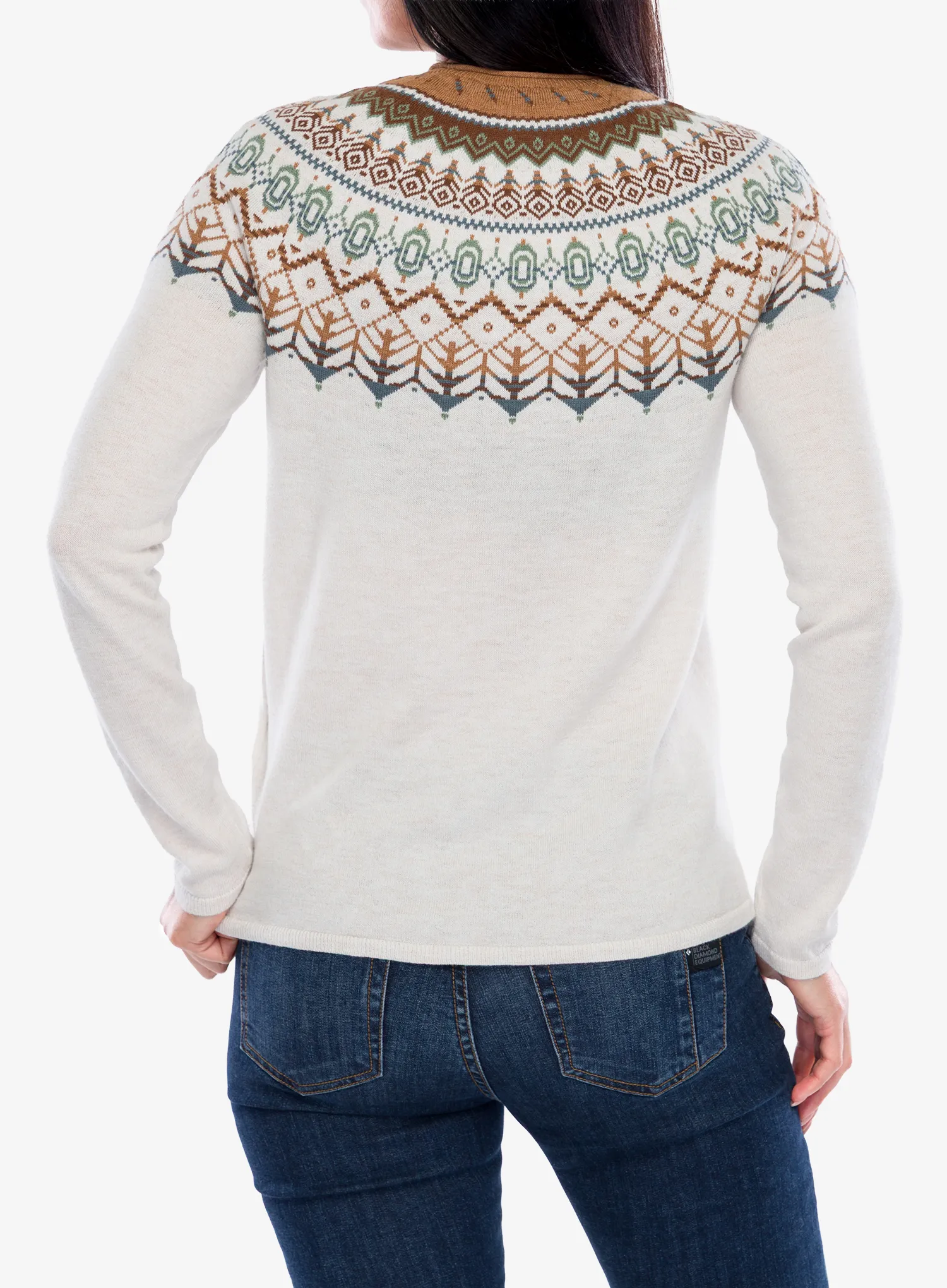 Ženski džemper Royal Robbins Westlands Fairisle Crew - chalk htr monarch pt
