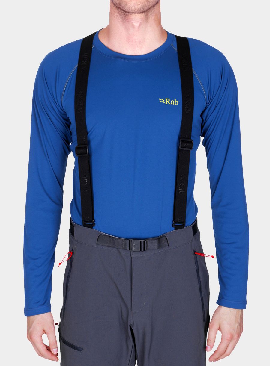 Tregeri za hlače Rab Braces - black