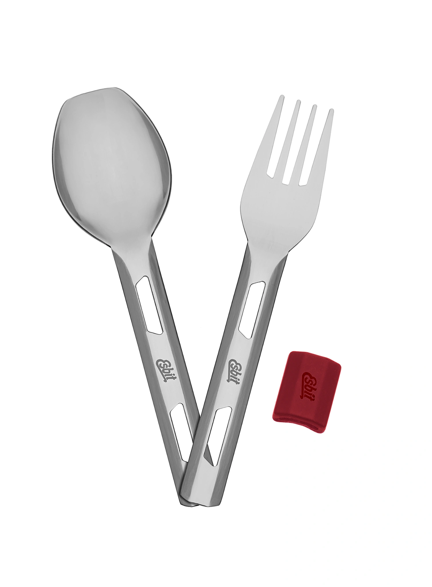 Putni pribor za jelo Esbit Cutlery Set Incl. Silicone Band S - burgundy