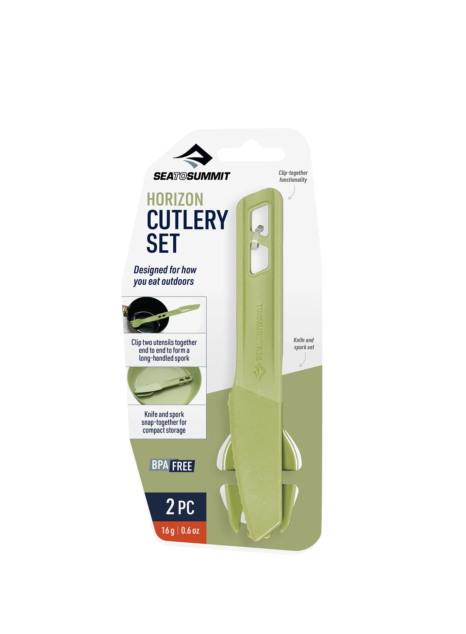 Putni pribor za jelo Sea to Summit Horizon Cutlery 2 - tarragon