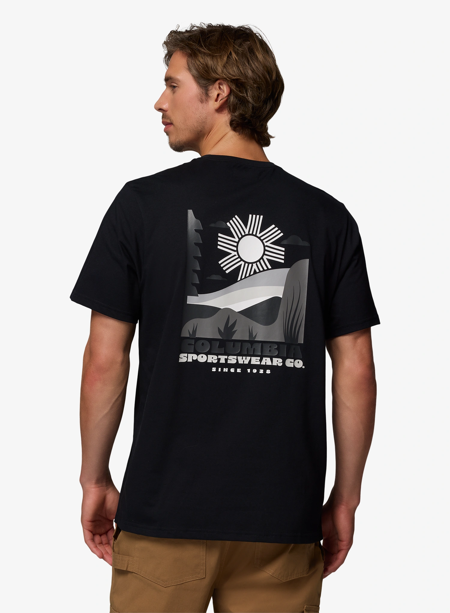Pamučna majica Columbia CSC Outdoor Back Graphic Tee - black/shining sandscape