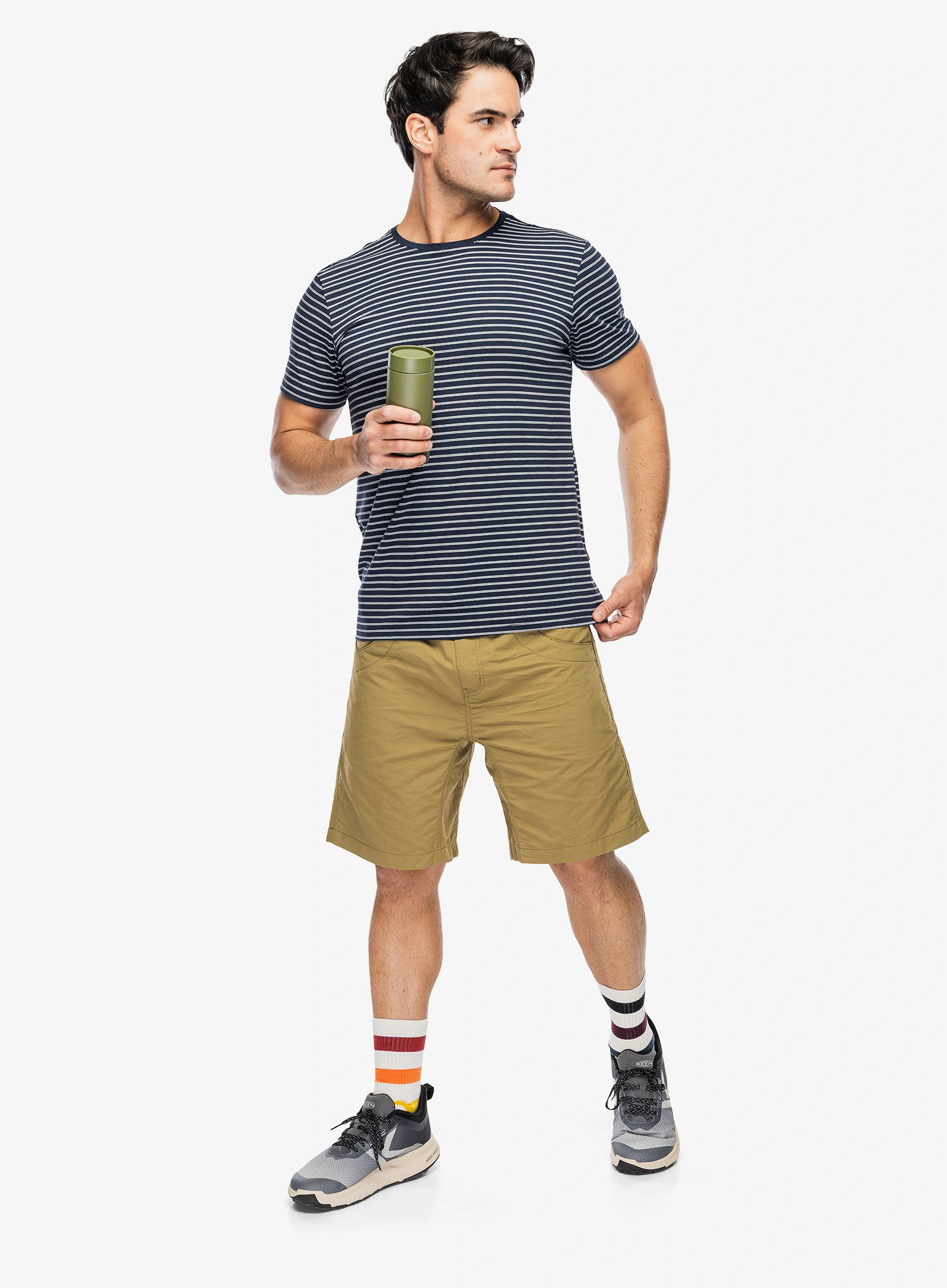 Majica Dovre O-neck T-shirt Striped - navy