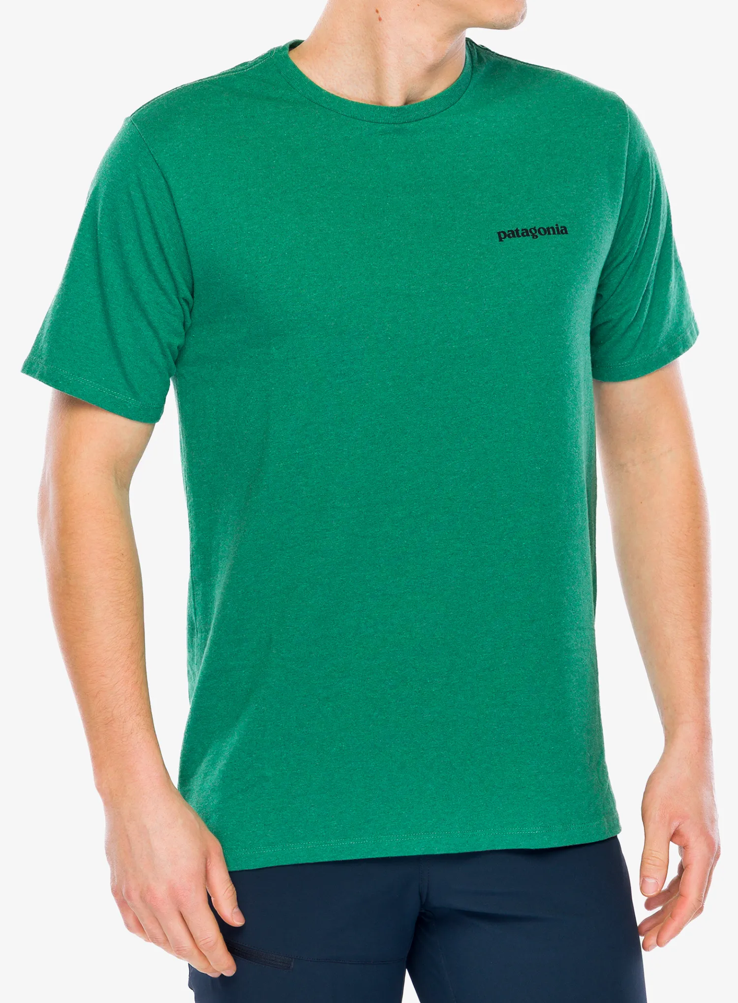 Majica s tiskom Patagonia P-6 Logo Responsibili-Tee - p-6 outline/heartleaf green