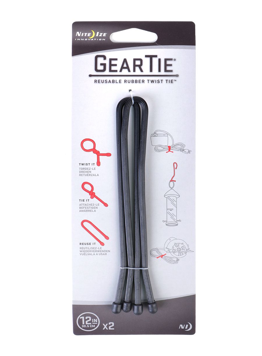 Remeni Nite Ize Gear Tie 12 - 2Pack - black