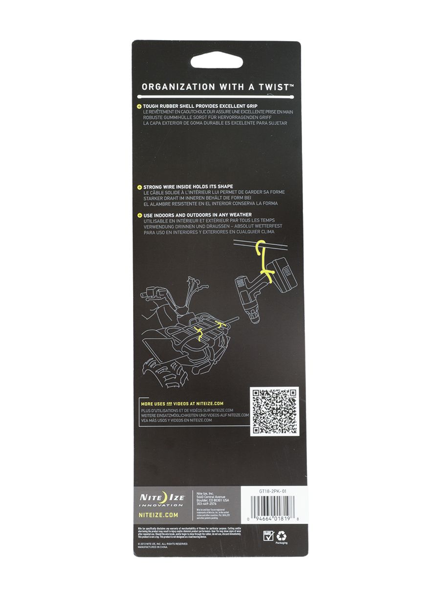Remeni Nite Ize Gear Tie 18 - 2Pack - black