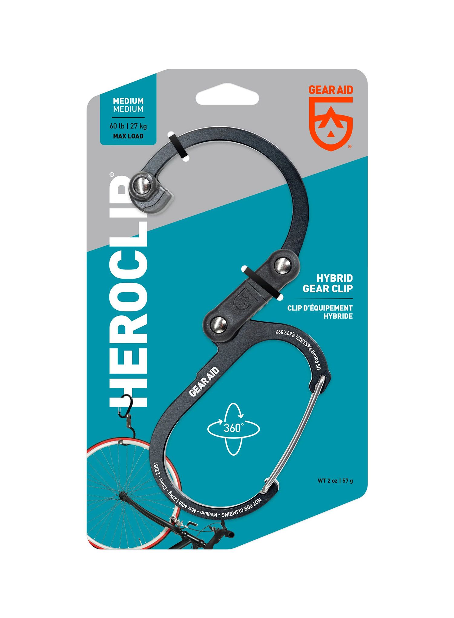 Držač Gear Aid Heroclip Medium - stealth black