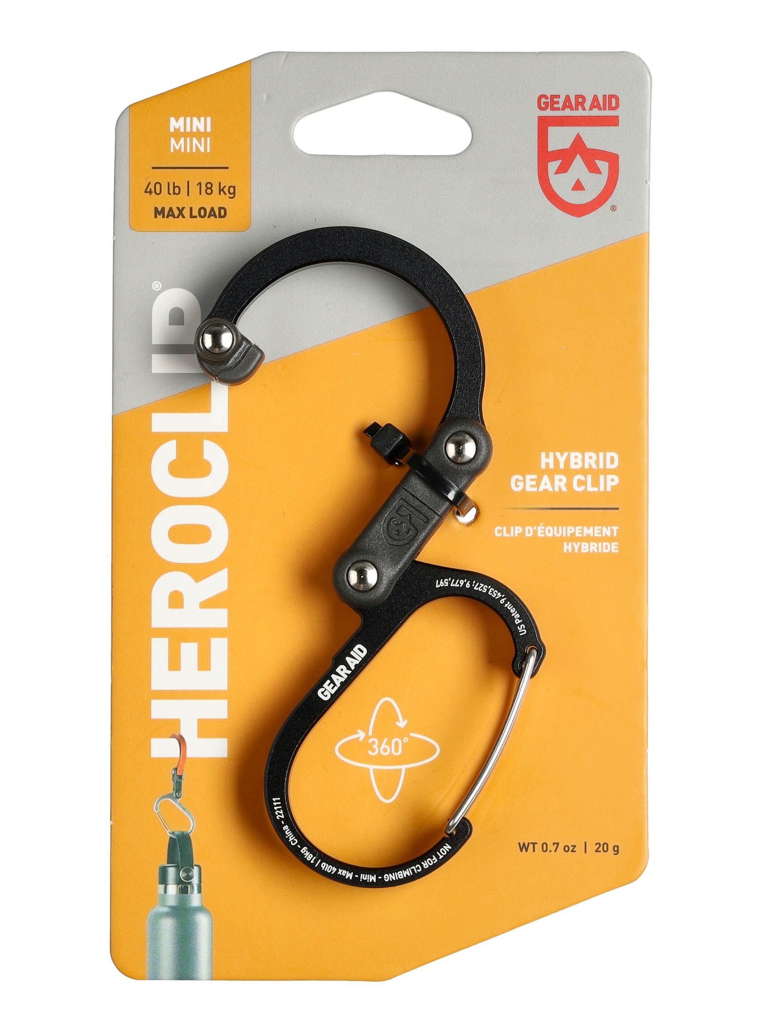 Držač Gear Aid Heroclip Mini - stealth black