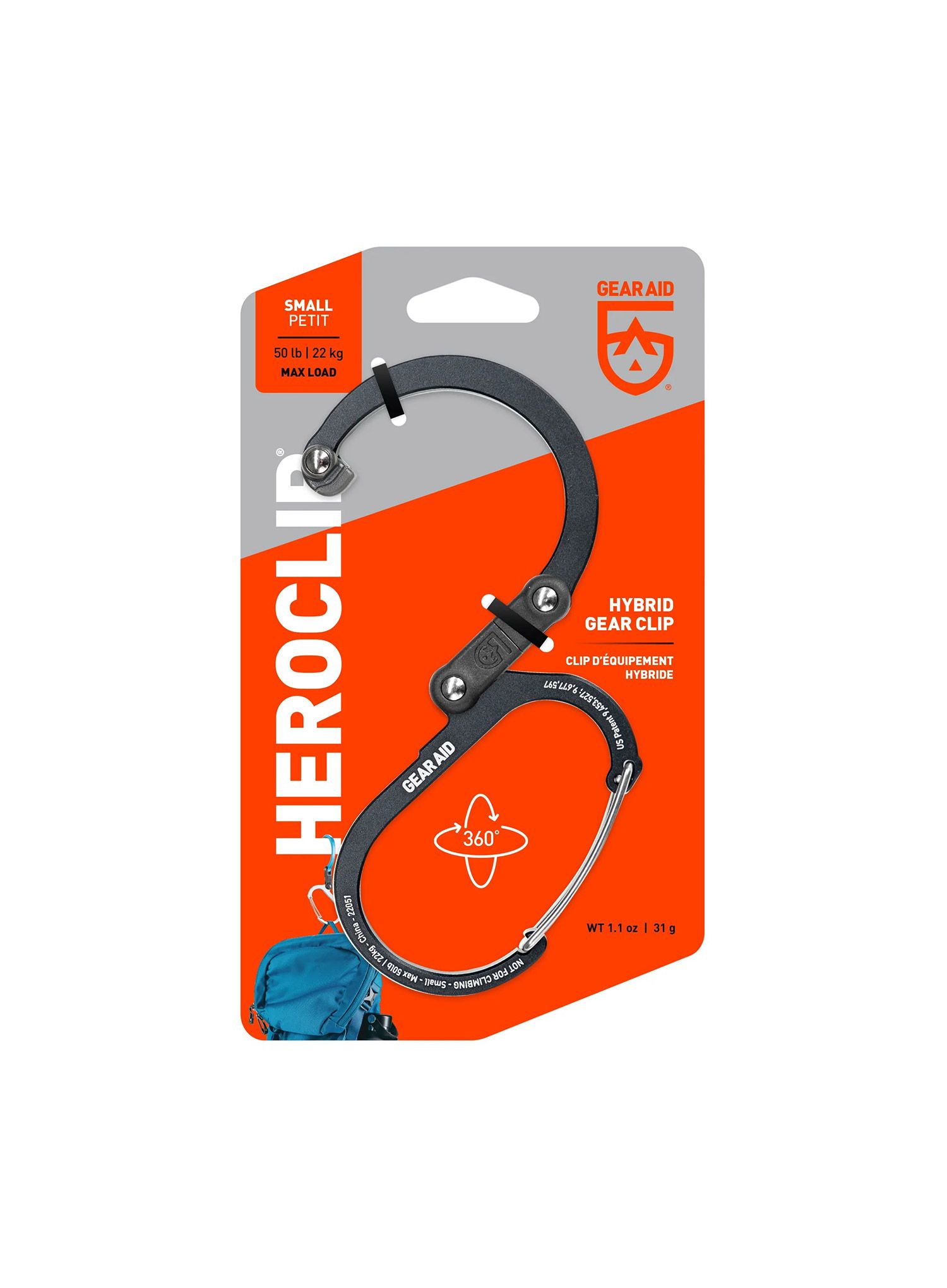 Držač Gear Aid Heroclip Small - stealth black