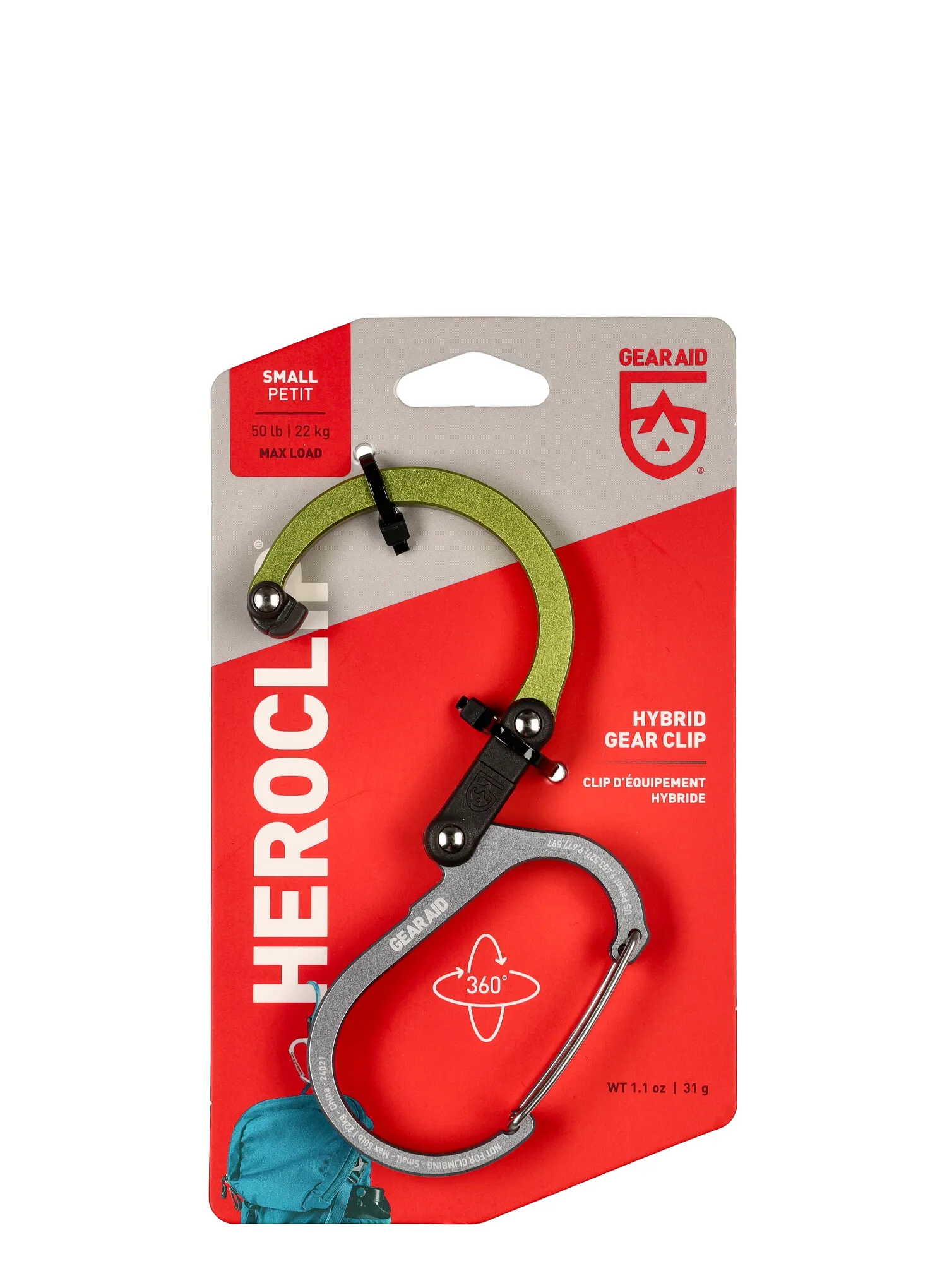 Držač GearAid Heroclip Small  - nav green