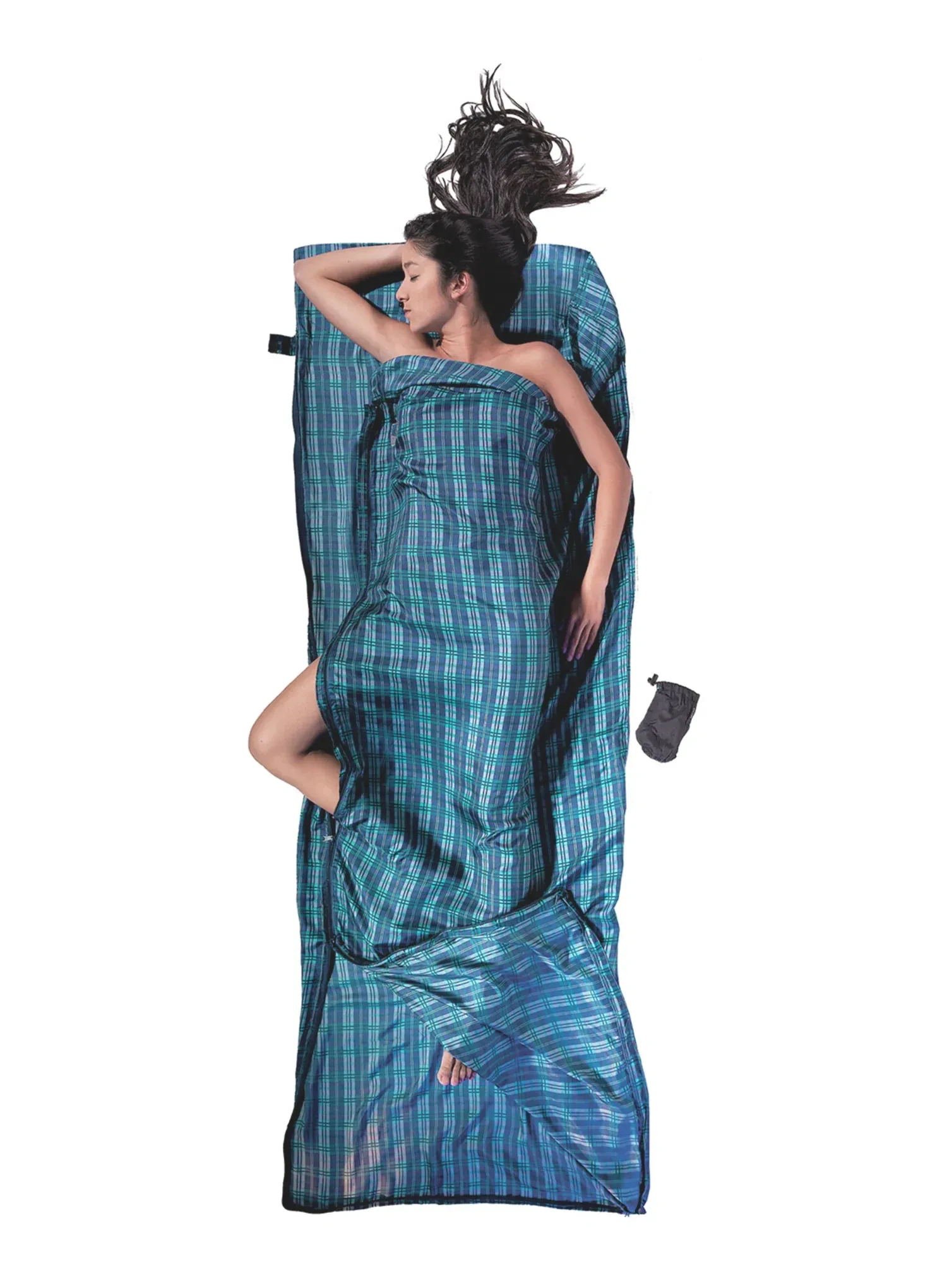 Umetak za vreću za spavanje Cocoon TravelSheet Coupler - Silk - checked silk