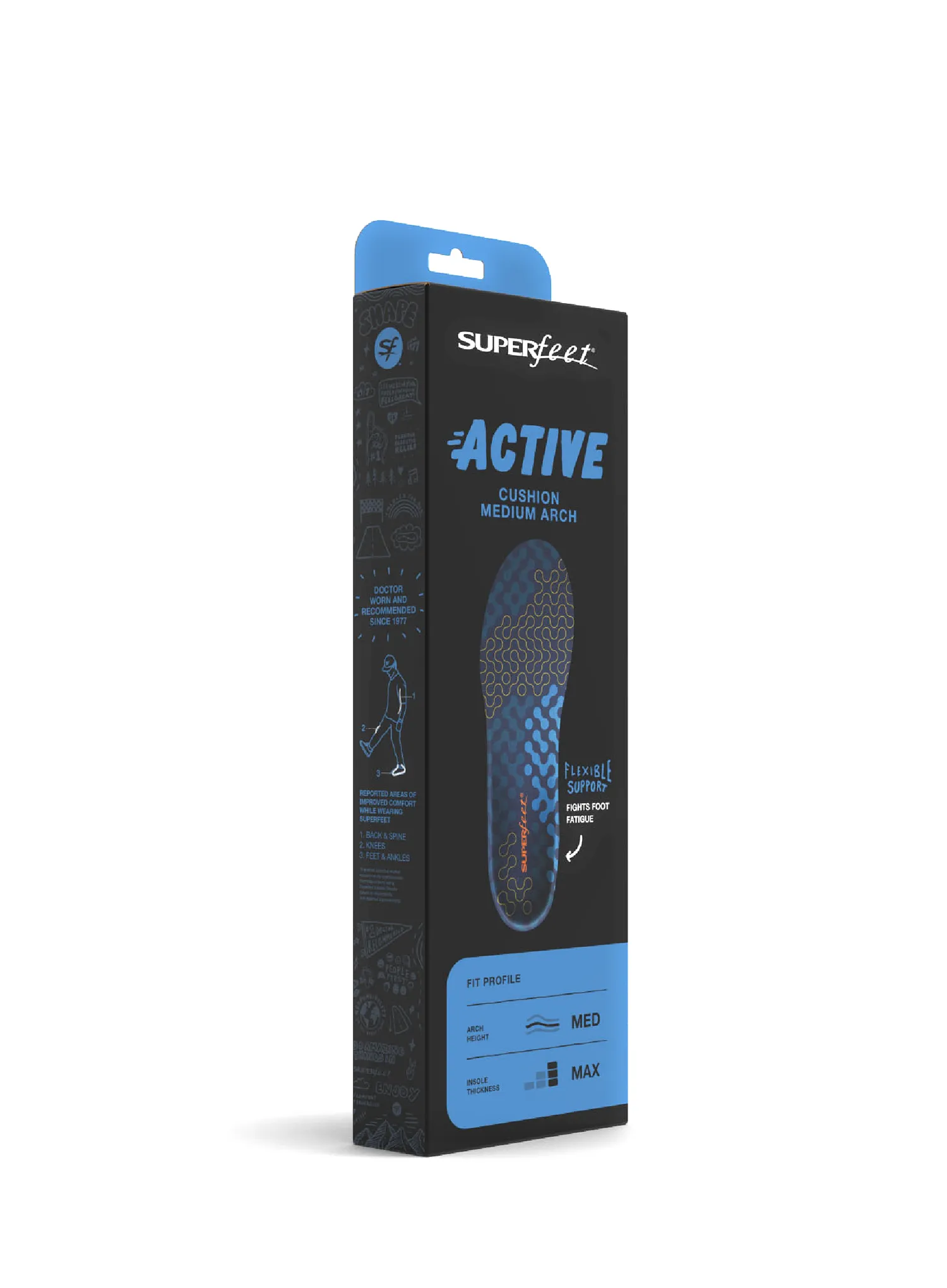 Umetci za cipele Superfeet Active Cushion Medium Arch - blue