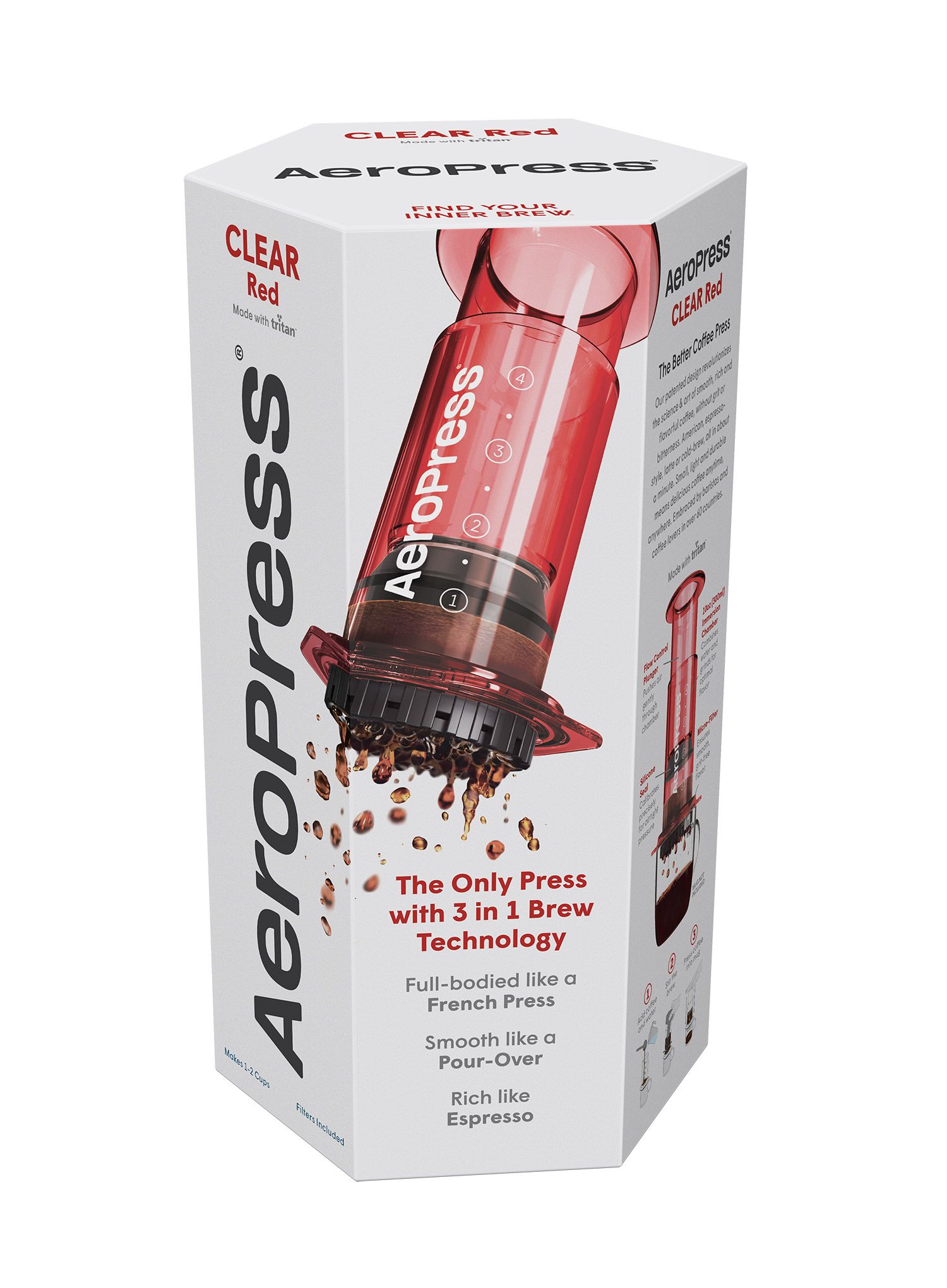 Aparat za kavu AeroPress Clear - red