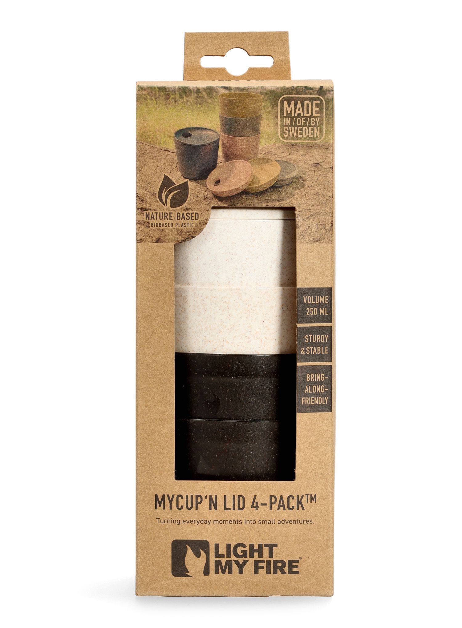 Putna šalica Light My Fire MyCup'N Lid 4-Pack - black/white
