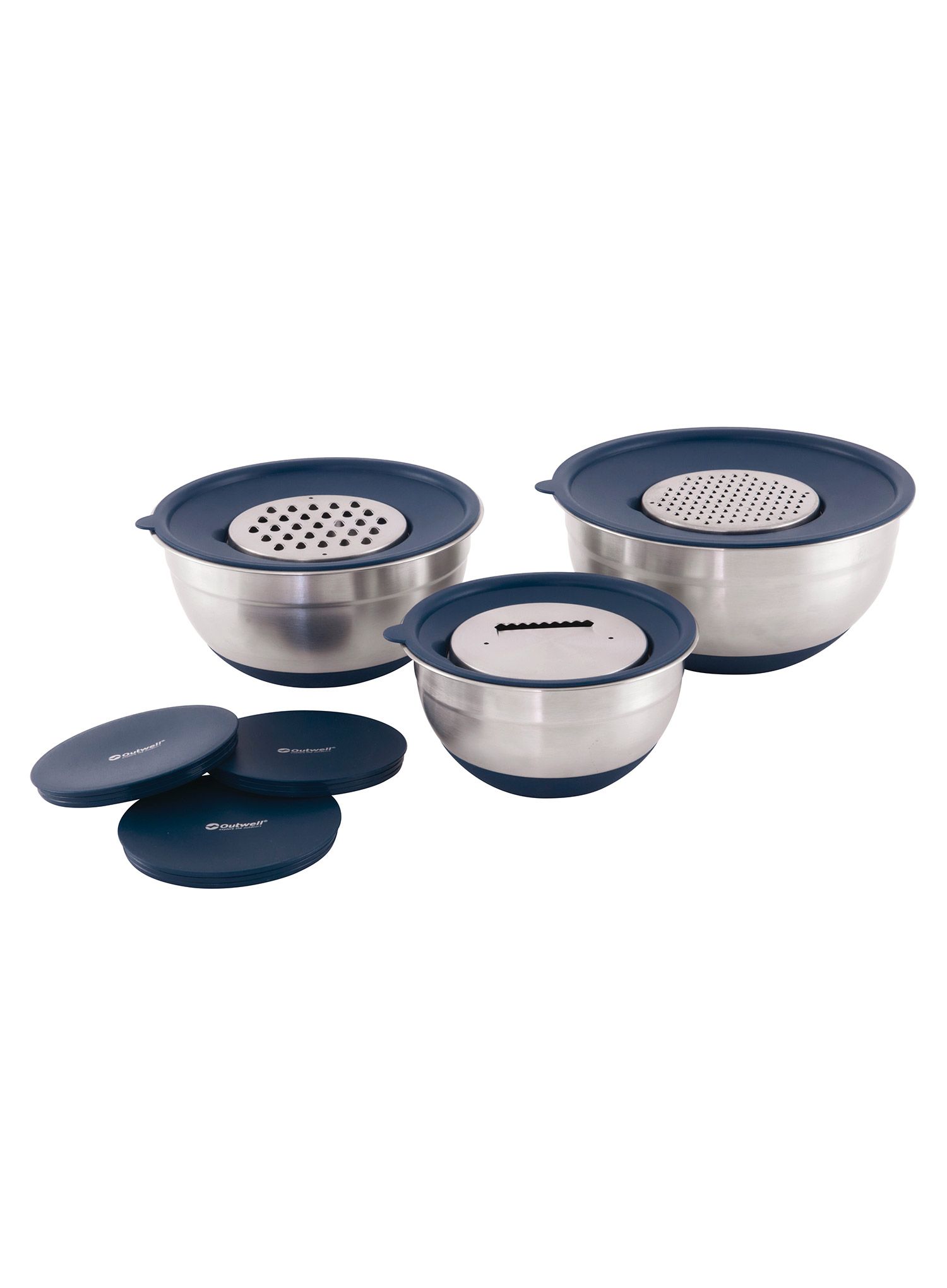 Set posuđa Outwell Chef Bowl Set with Lids & Graters - silver