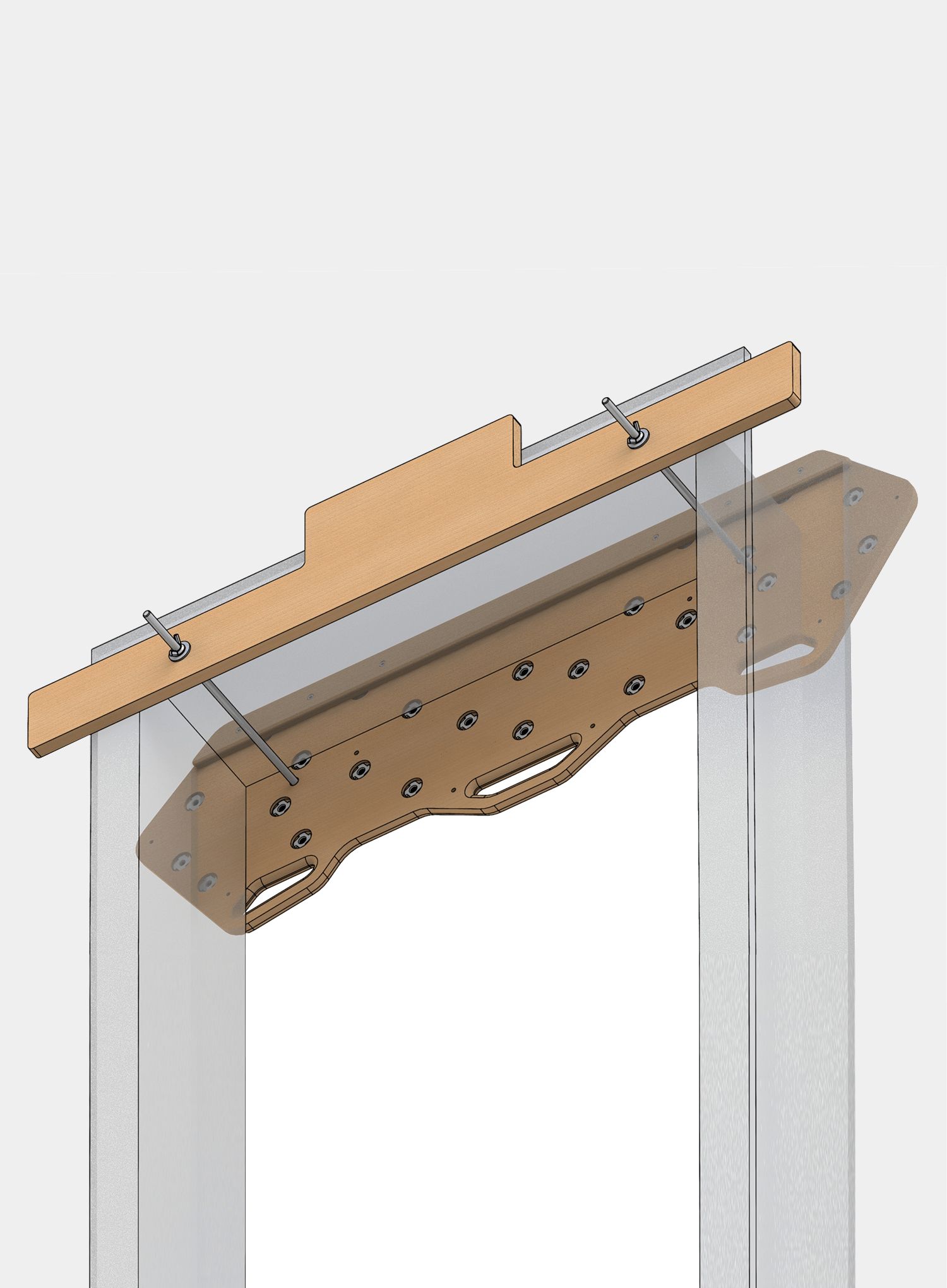 Set za montažu ručki Max Climbing Basewood Screw-Less Mounting Kit