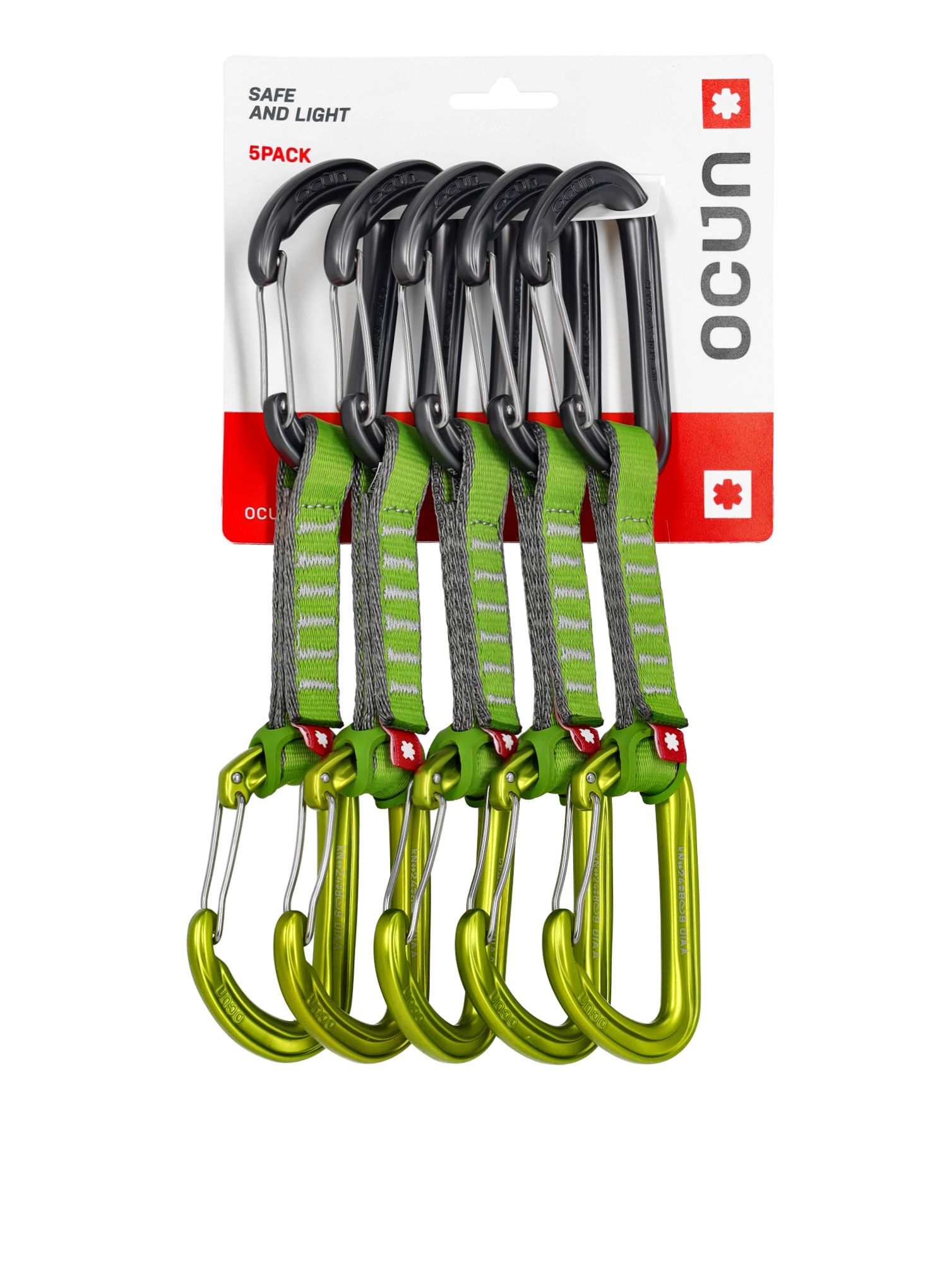 Penjački kompleti Ocun Hawk QD wire PAD 16 10 cm 5-pack - green